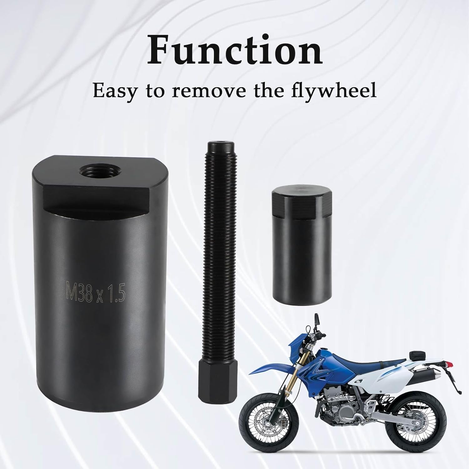 M38×1.5 Right Hand Flywheel Puller Remover, Female Thread Magneto Rotor Puller for Suzuki DRZ400 DRZ400S DRZ400E LT-Z400 LTZ250 LTZ450 4-Stroke Quad