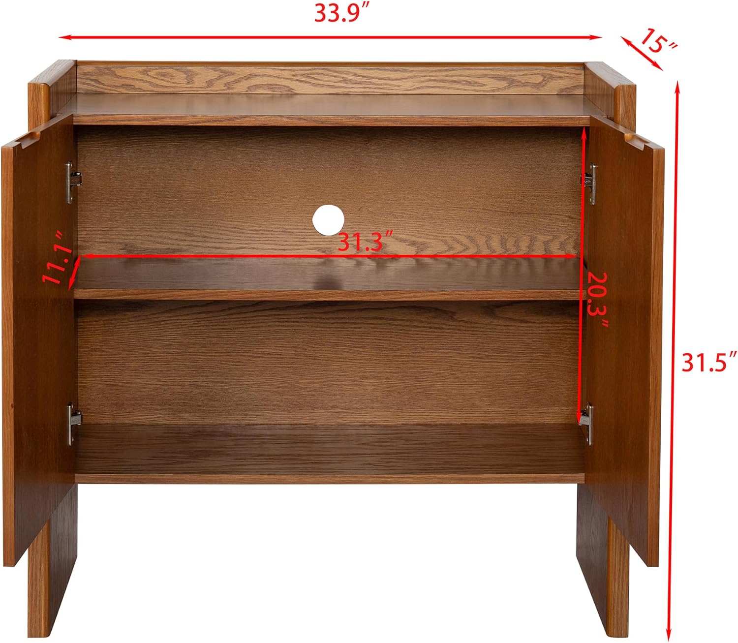 LKTART Mid Century Modern Sideboard Buffet Cabinet,Small Storage Cabinet with Outlet Holes for Living Room, Kitchen, Entryway, Hallway 34" Brown Ebony