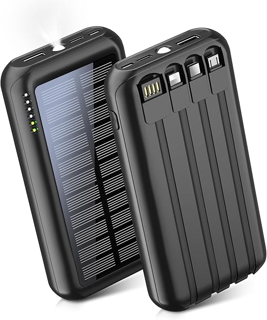 Batterie Externe Solaire 42800mAh, Chargeur Solaire Portable Power Bank