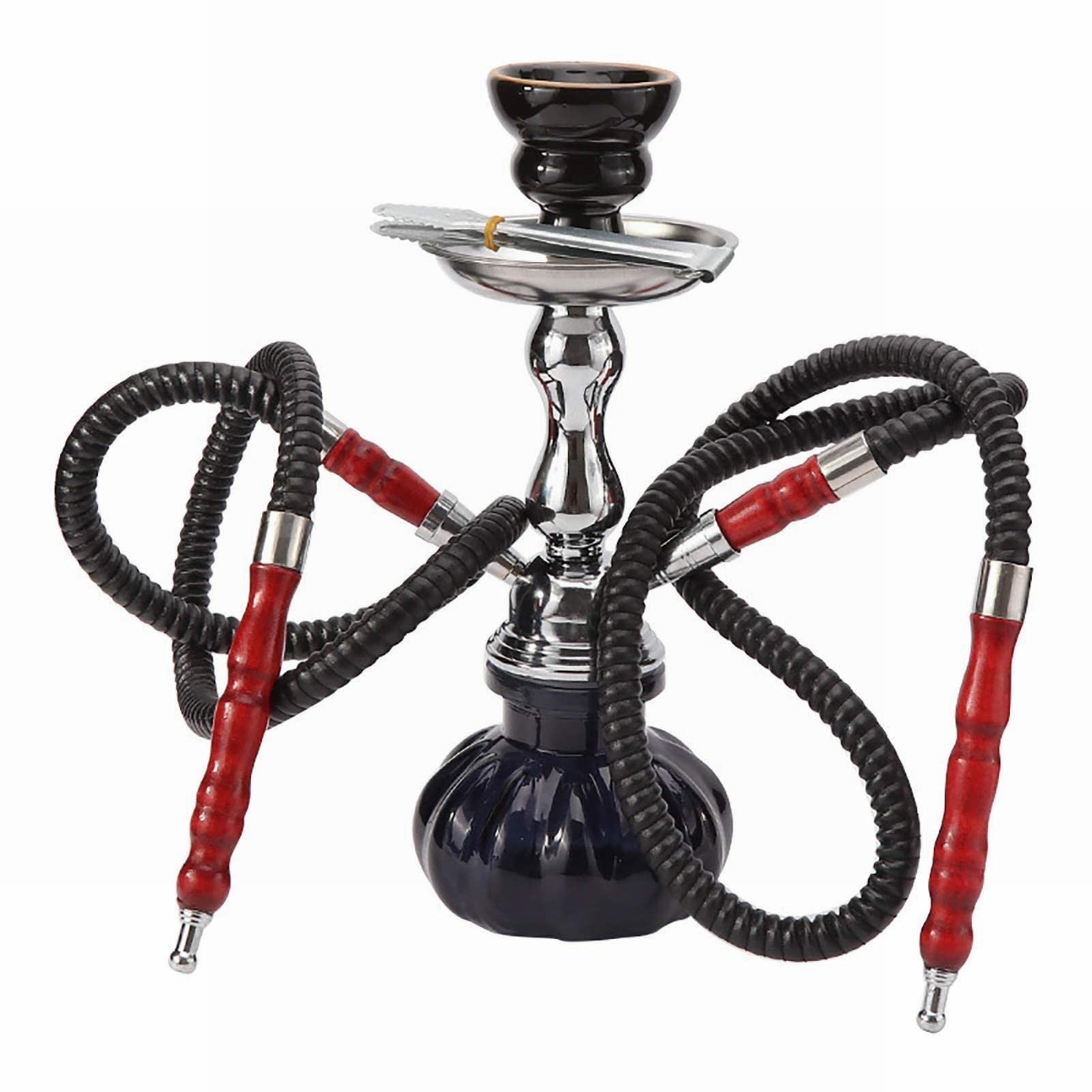 11" Premium Shisha 2 Schlauchset, Glasvase Shisha Mini Kürbisform tragbare Shisha, die es zwei Personen gleichzeitig ermöglicht
