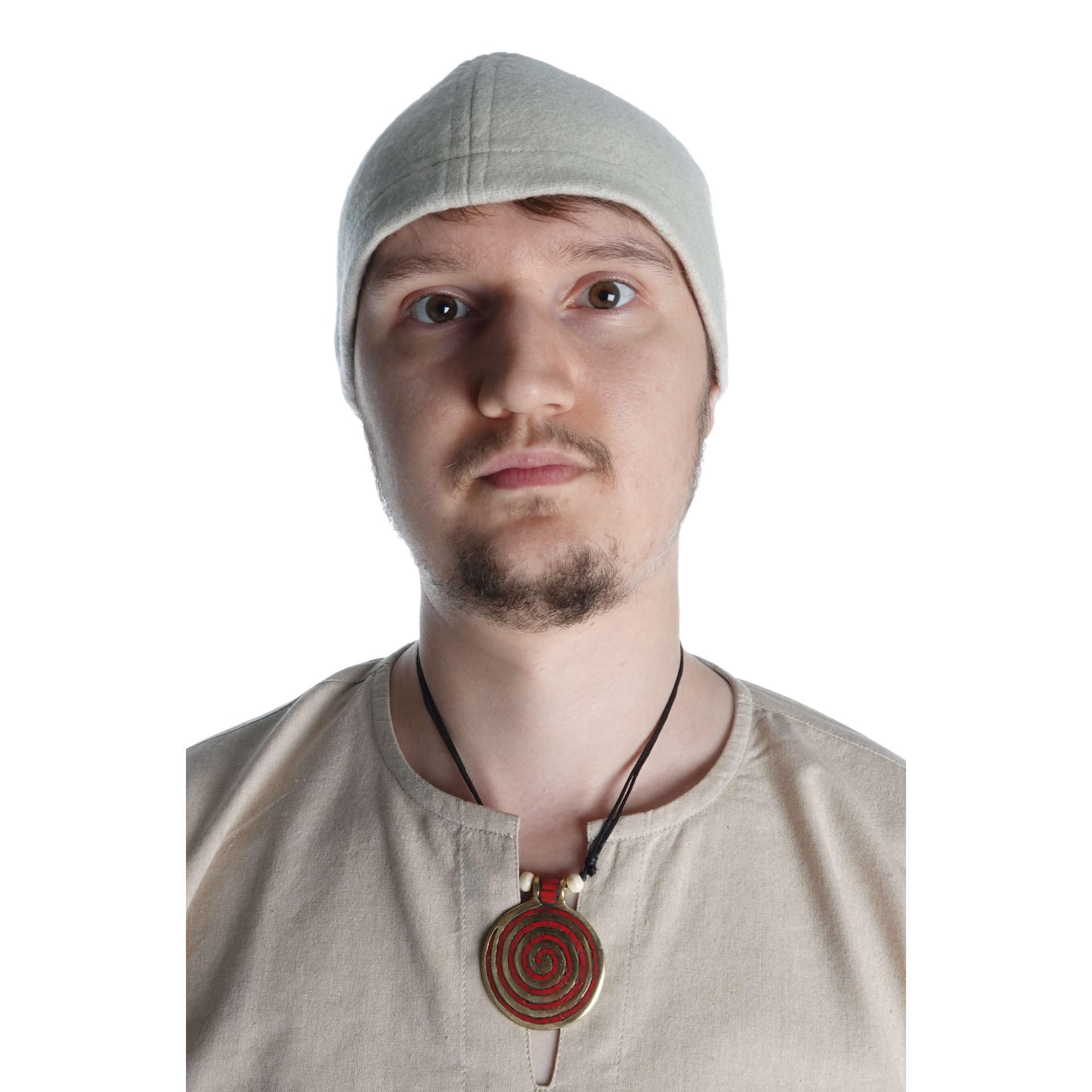 Hemad Men's Beige Viking Cap Birka Hat Wool Felt Model: Fafnir, Xxl