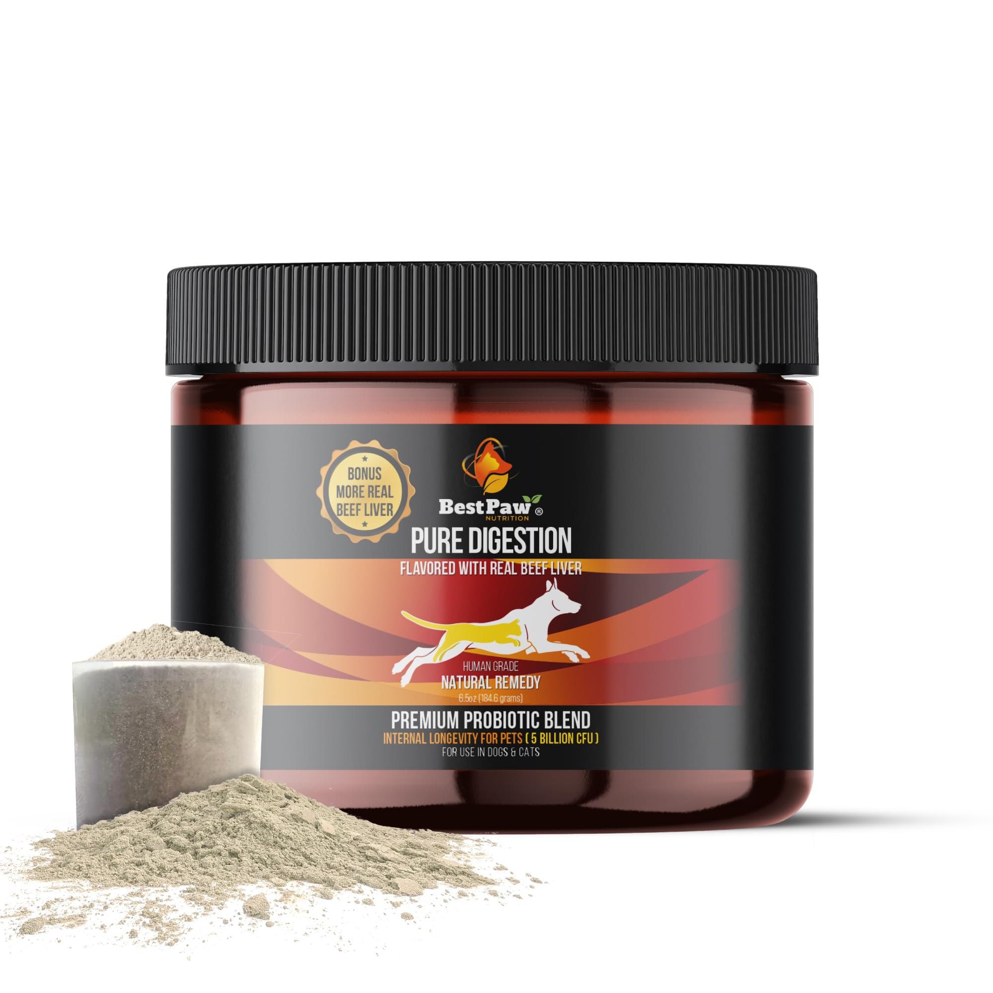 Probiotics for Dogs & Cats with Prebiotics & Digestive Enzymes Best for Gas Diarrhea UTI & Yeast Infection Relief Grain Free Powder Supplement Organic Coconut Oil Pumpkin & Turmeric Made in The USA