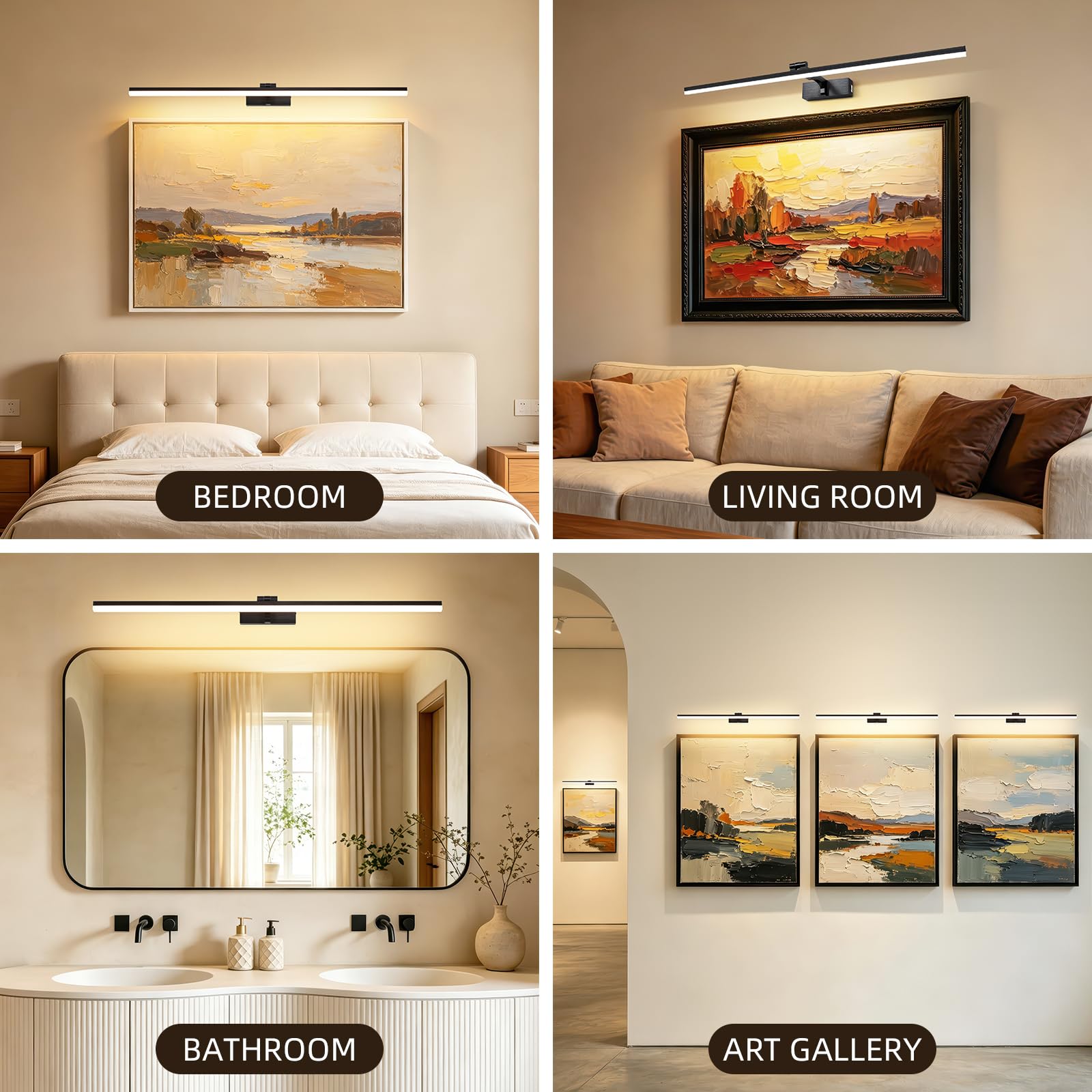Lampe Miroir LED Salle de Bain 80cm 3 Températures de Couleur 180° Rotatif 1820LM 16W IP44 3000K/4500K/6000K