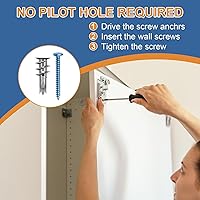 Vista 5 de Kit de anclaje de pared hueca/paneles de yeso autoperforantes de zinc, anclajes de pared resistentes para paneles de yeso