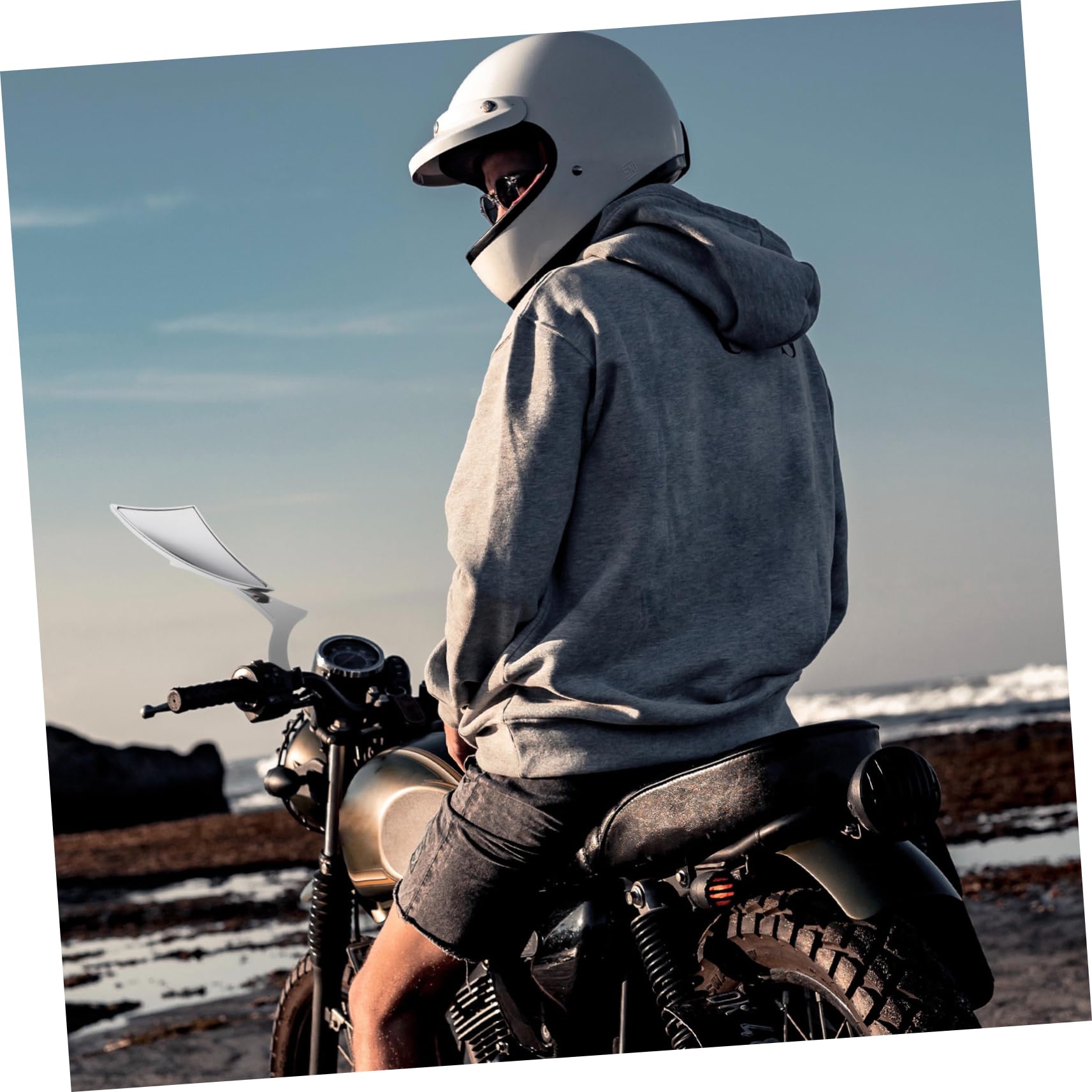 Specchietti Retrovisori Moto Manubrio 2 Pezzi Argento | Lega di Alluminio e Vetro, Installazione Semplice, Finitura Resistente alla Ruggine, Riduzione Dell’abbagliamento