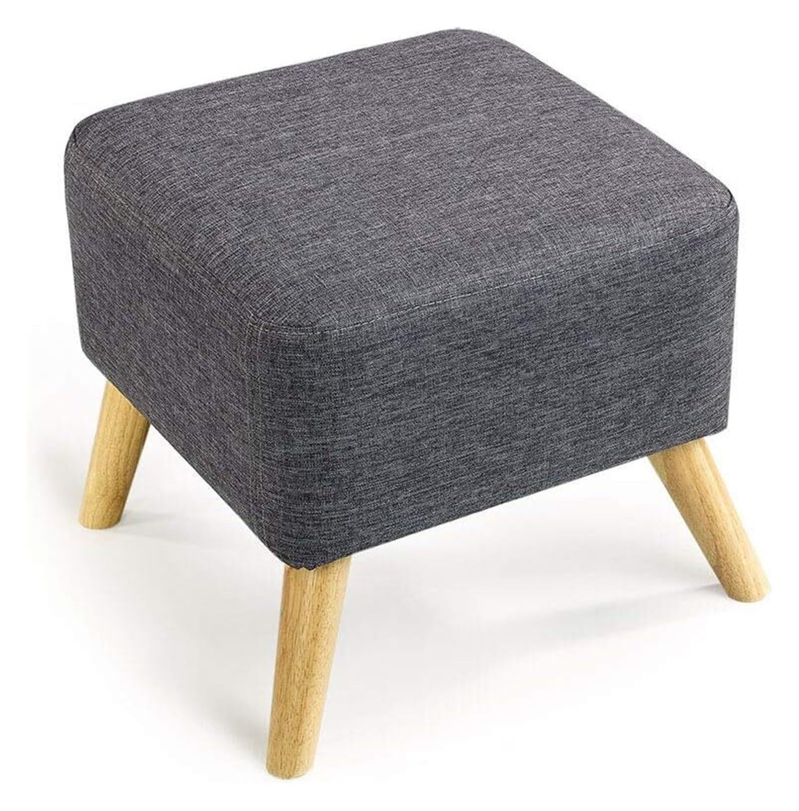 Repose-pieds rembourré pour le salon : petite chaise basse déco en tissu lin