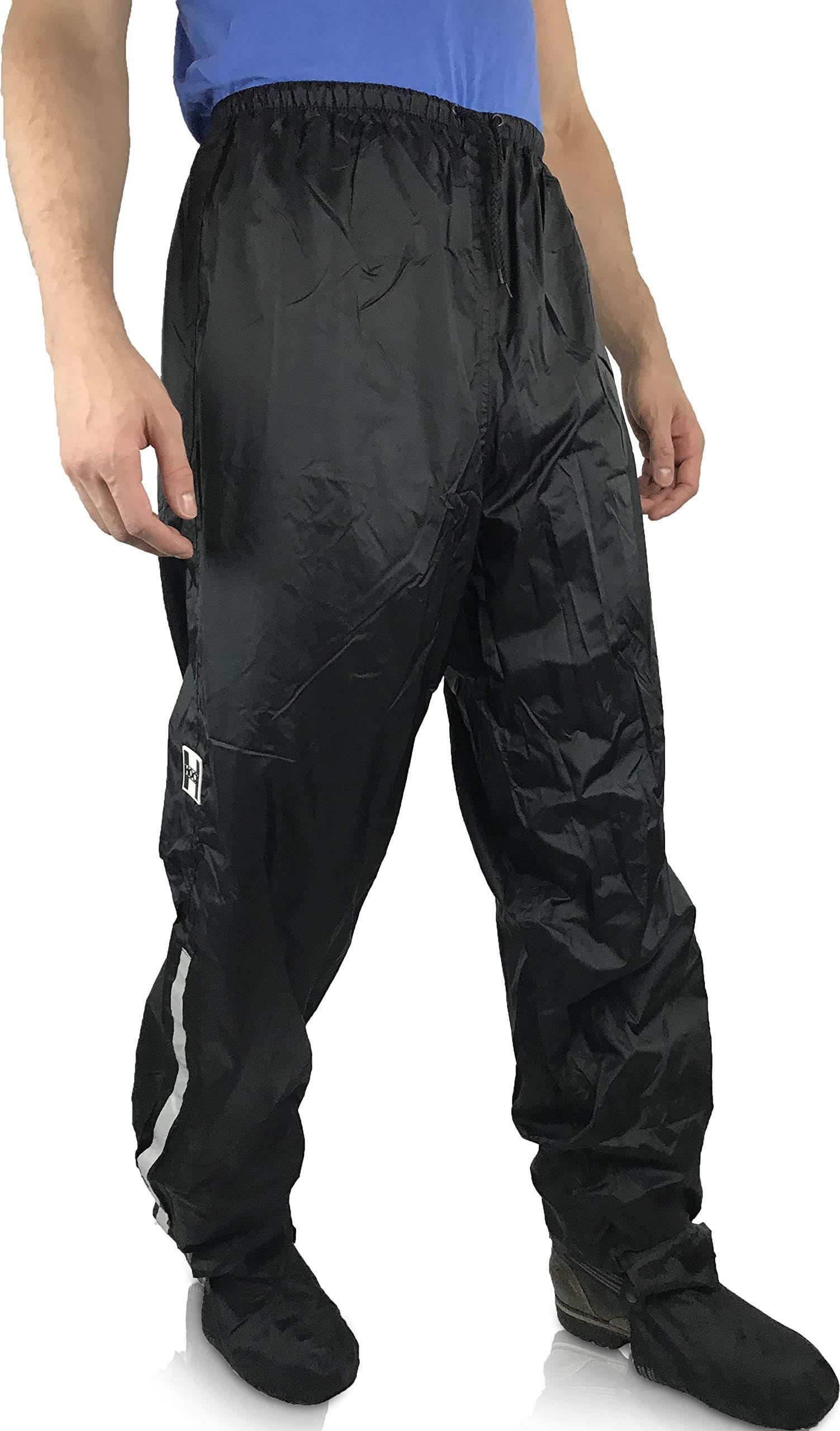 HOCK Unisex Regenhose Fahrrad inkl. ausfaltbarem Schuhschutz - Hochwertige Regenbekleidung mit Reflektor-Streifen - 100% wasserdichte Hose für Herren und Damen