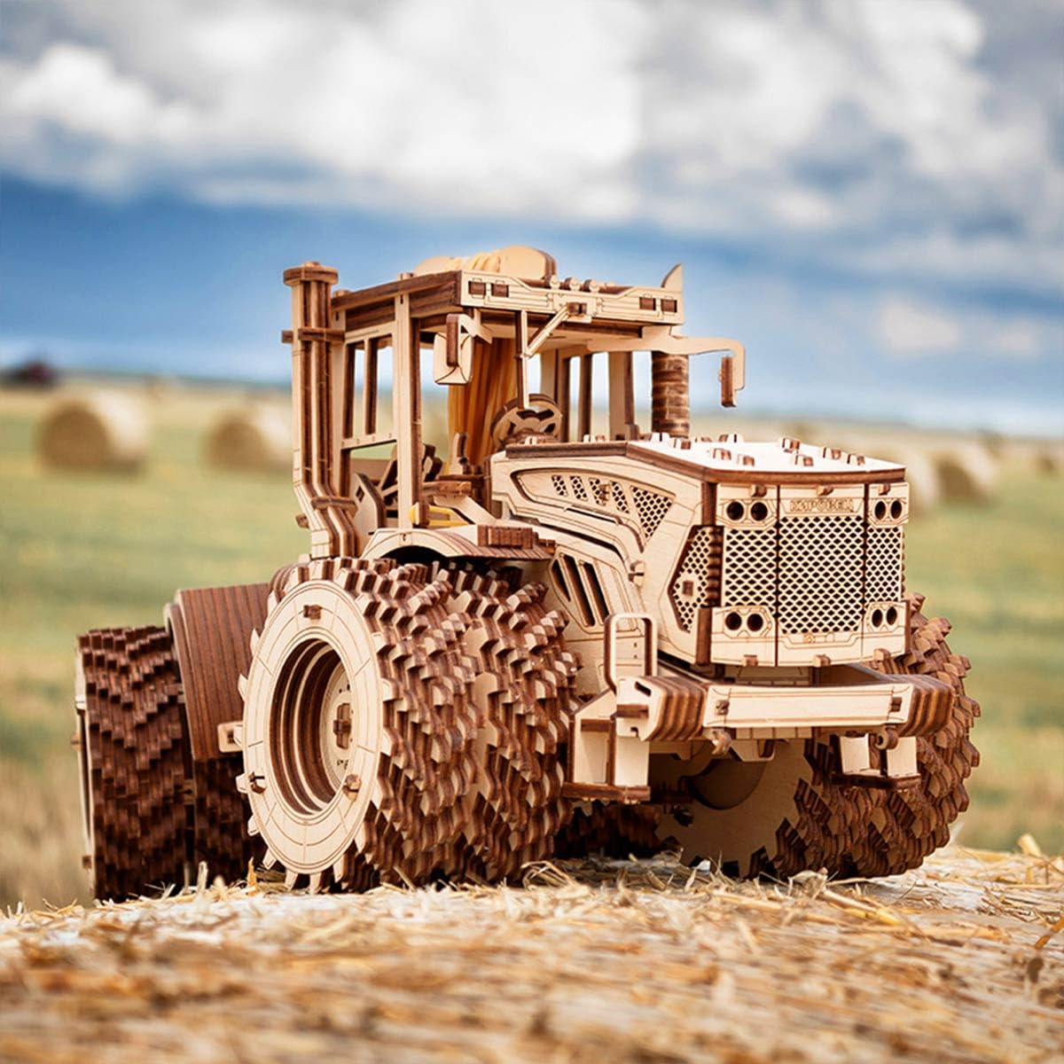 3D Holz Puzzle Mechanisches K-7M Traktor, 596 Stück Holzpuzzle Erwachsene Mechanische Montage Modellbausatz Basteln Modell, Geschenke und Dekoration