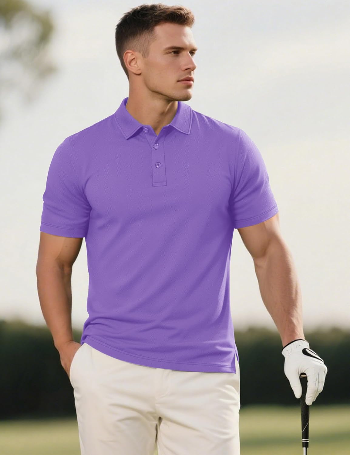 MAGCOMSEN 5 Pack Mens Polo Shirts Short Sleeve Quick Dry Moisture Wicking Golf Polos Casual Athletic Golf Shirt