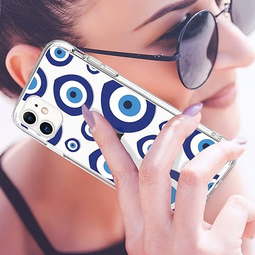 Miniatura 2 de LUHOURI Funda diseñada para iPhone 11 con protector de pantalla, ajuste delgado, funda de acrílico transparente resistente para mujeres y niñas,