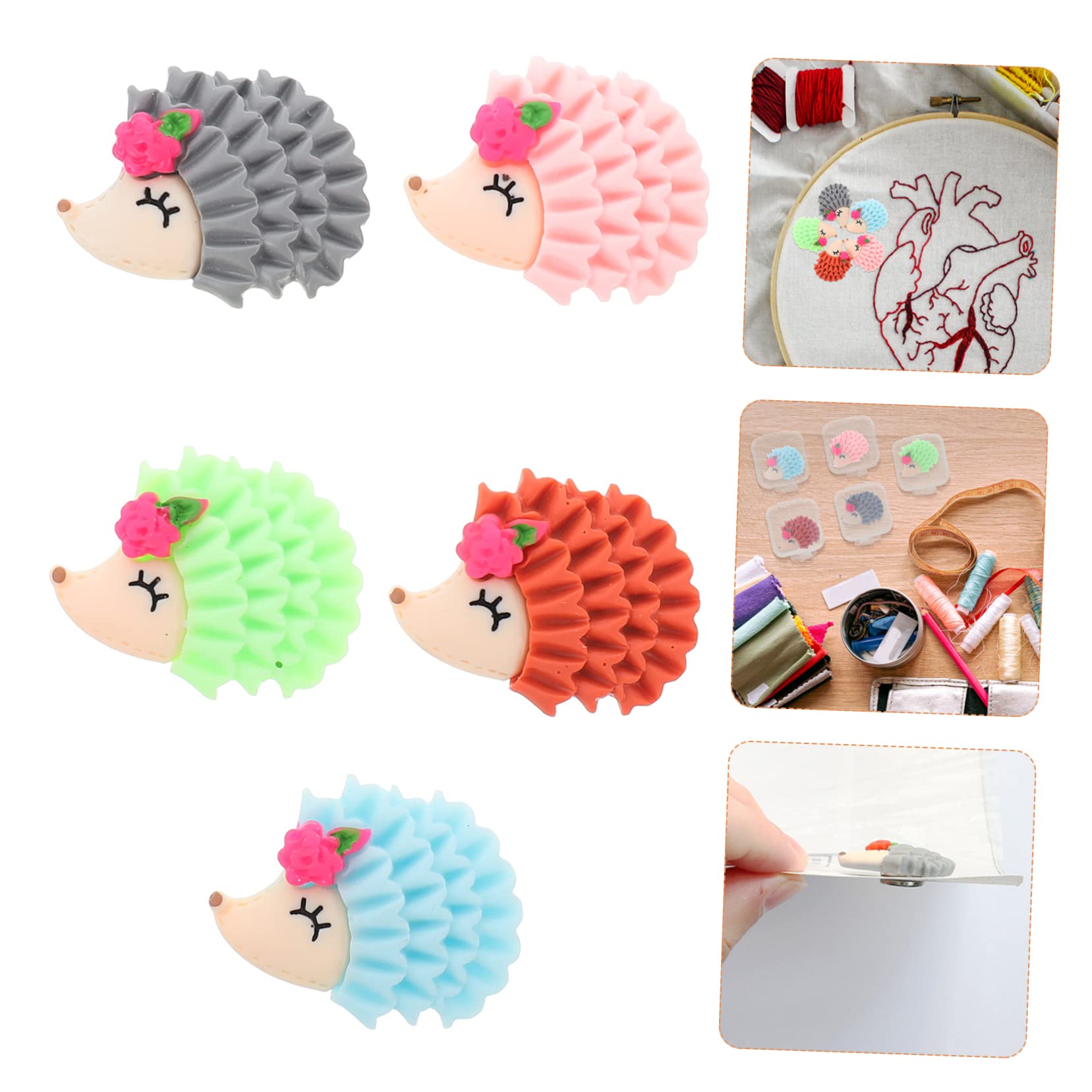 5 Supporti Magnetici Per Aghi Da Ricamo – Forma Di Riccio, Colorati, Pratici Organizer Per Punto Croce, Cucito E Diamond Painting, Plastica Con Magnete - 5