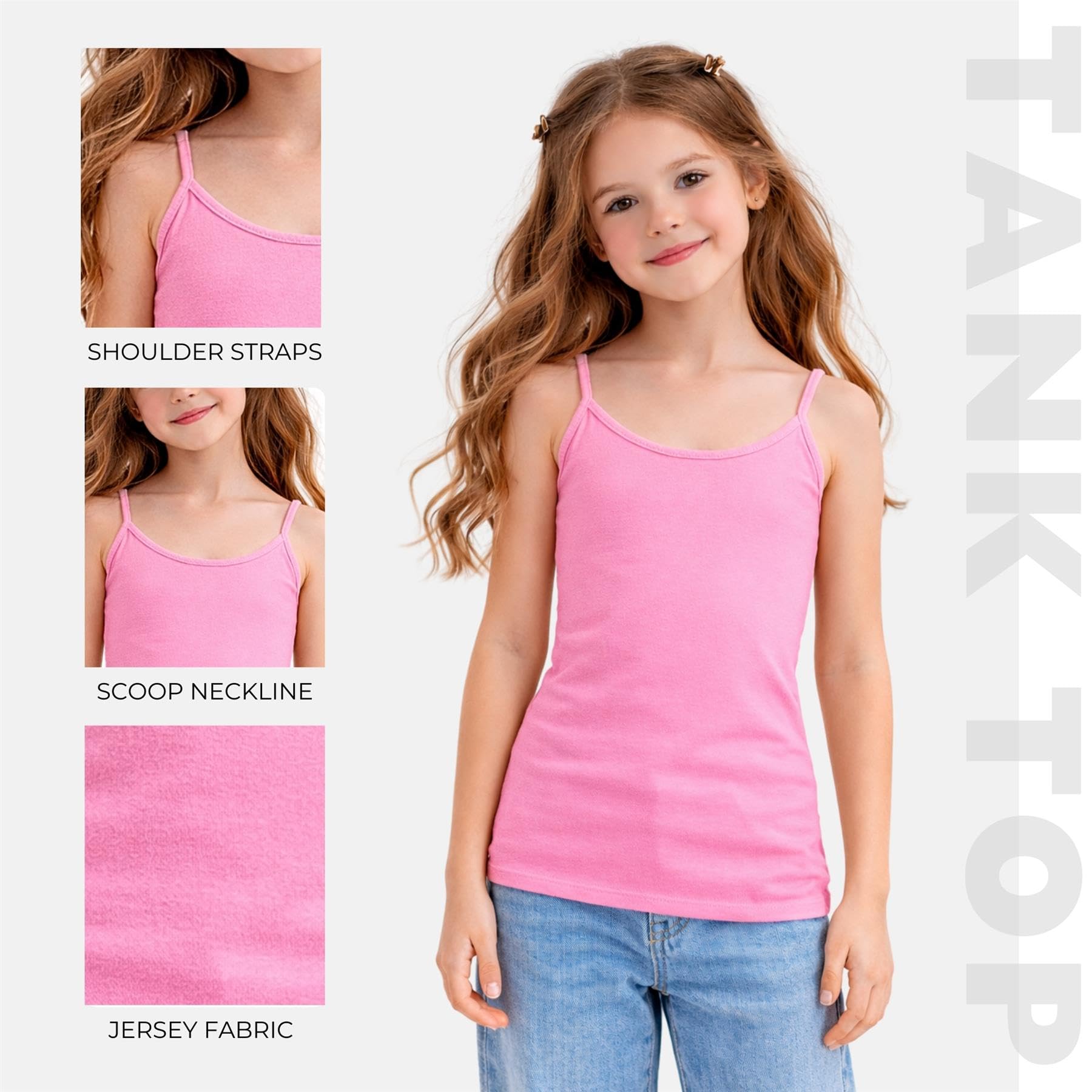 Ärmellose Tanktops für Mädchen und Kinder, Spaghettiträgern, einfarbige Westen, Cami-Top, Baselayer, Kinder, Sommer, leicht, Workout, Camisole Weste, Tops, Mädchen-T-Shirt, Träger-Tanktop