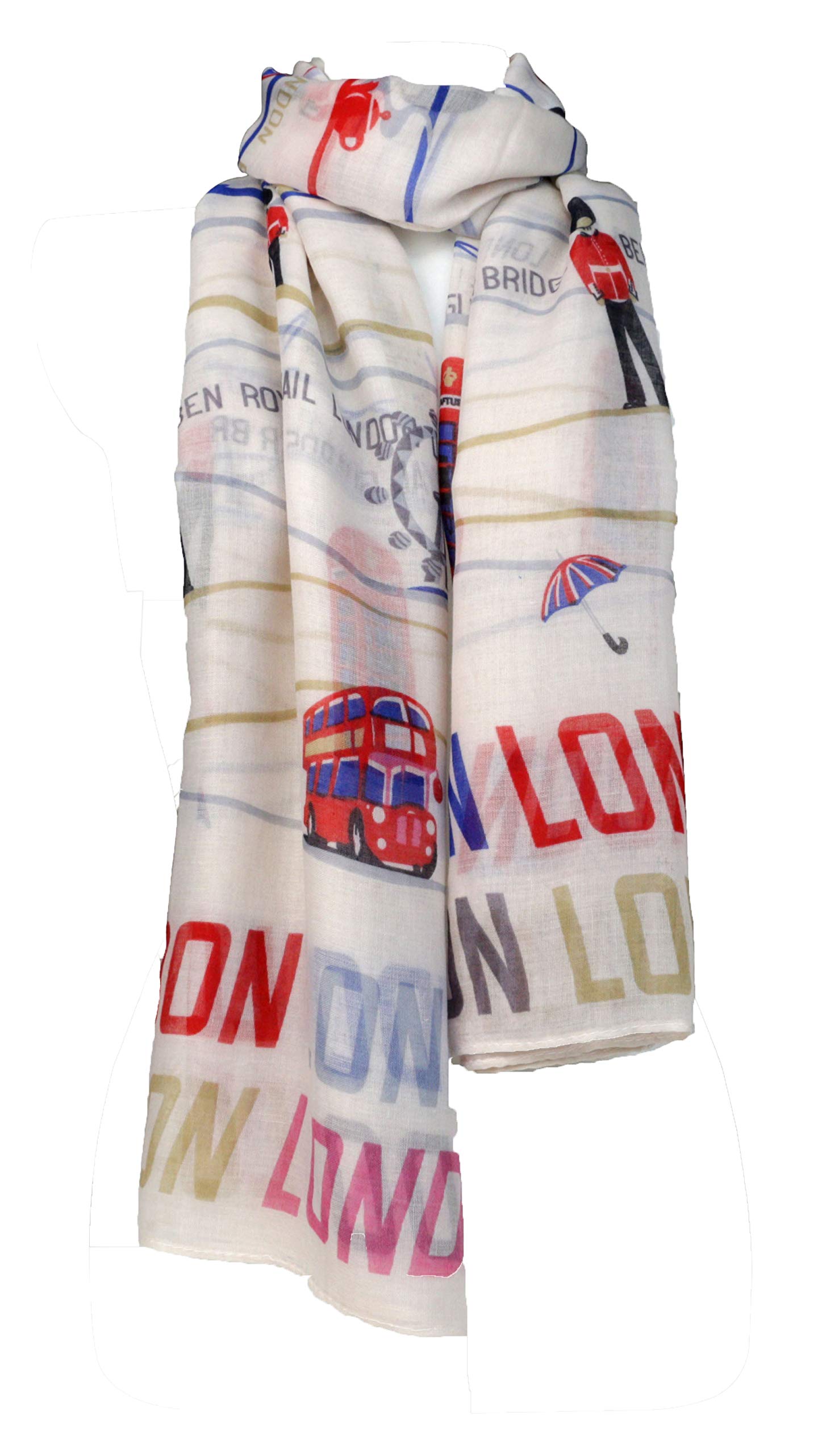 No.1 Gifts Sc001crm Number1gifts Sc001 - Union Jack Scarf - London Souvenir Gift - Soft, Oversized - Fashion Accessories (Sc001white)