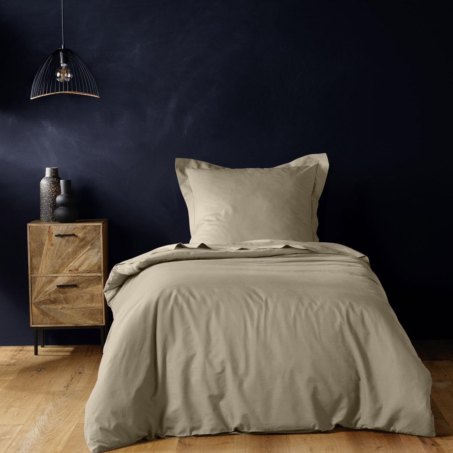 Douceur d'Intérieur, Duvet Cover (140 x 200 cm) Lina Sand, 100% Cotton