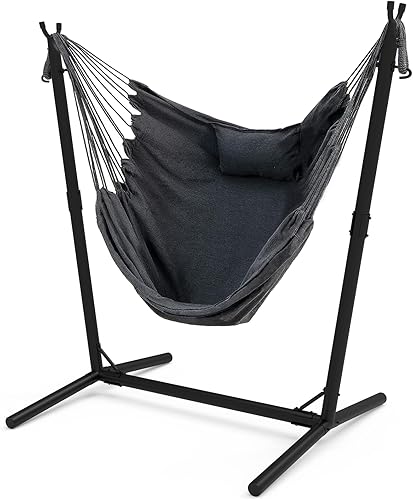 Miniatura 8 de Silla hamaca con soporte para proteger la columna cervical. Soporte ajustable para silla de hamaca adecuada para interiores y exteriores con soporte