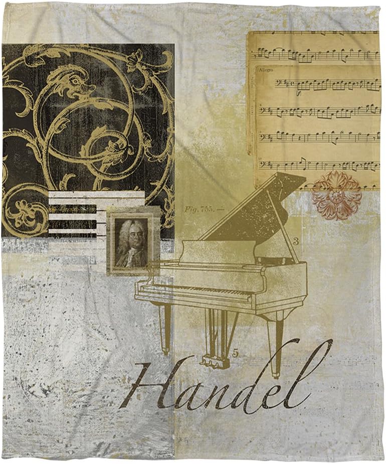 Manual Woodworkers & Weavers Coral Fleece Throw, 50 by 60-Inch, Classic Composers Handel
