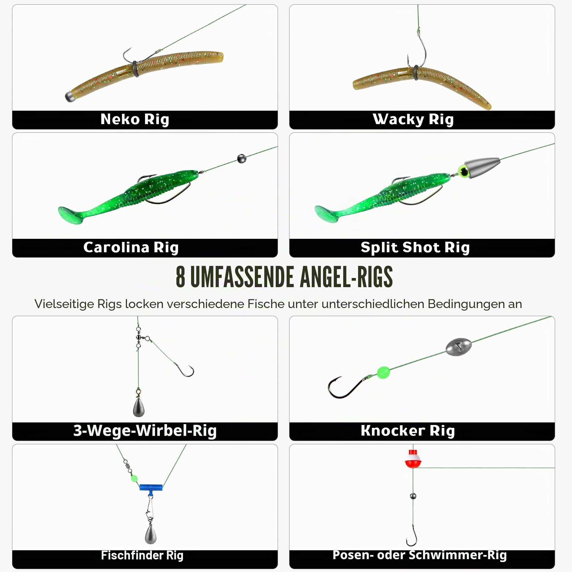 PLUSINNO 253-teiliges Angelzubehör-Set, Angelzubehör-Box mit Angelzubehör, Angelhaken, Angelgewichte, Sinker, Spinnerklinge, Angelausrüstung für Barsch, Bluegill, Crappie, Angeln