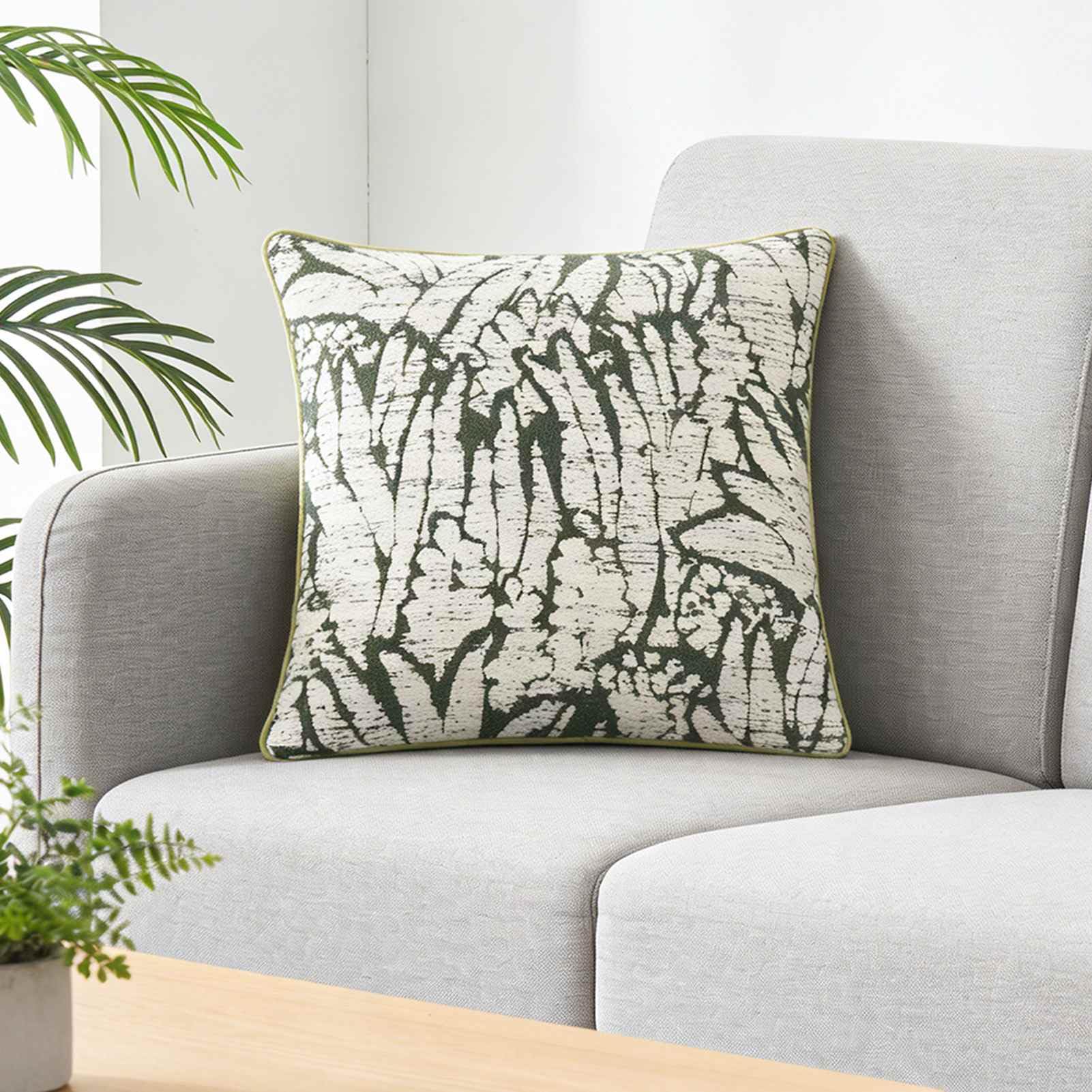 Annadue Fundas de Almohada Rústicas Estilo Bohemio, 4 Unidades, Fundas de Cojín Decorativas para sofá, Sala de Estar, de Almohada de Poliéster Suave, Color Verde y Blanco (50,8x50,8 cm/20x20 pulgadas)