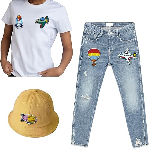 Miniatura 4 de 8 parches para planchar para niños, parche de avión para ropa, parche de apliques para coser, parche de bricolaje para mochilas, pantalones,
