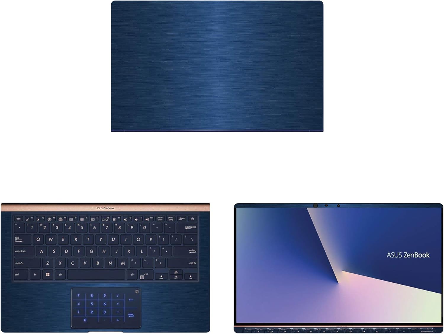Decalrus - Protective Decal for Asus ZenBook 13 UX333FA (13.3" Screen) Laptop Blue Texture Brushed Aluminum Skin Skins Decal wrap BAasusZenbk13_ux333Blue
