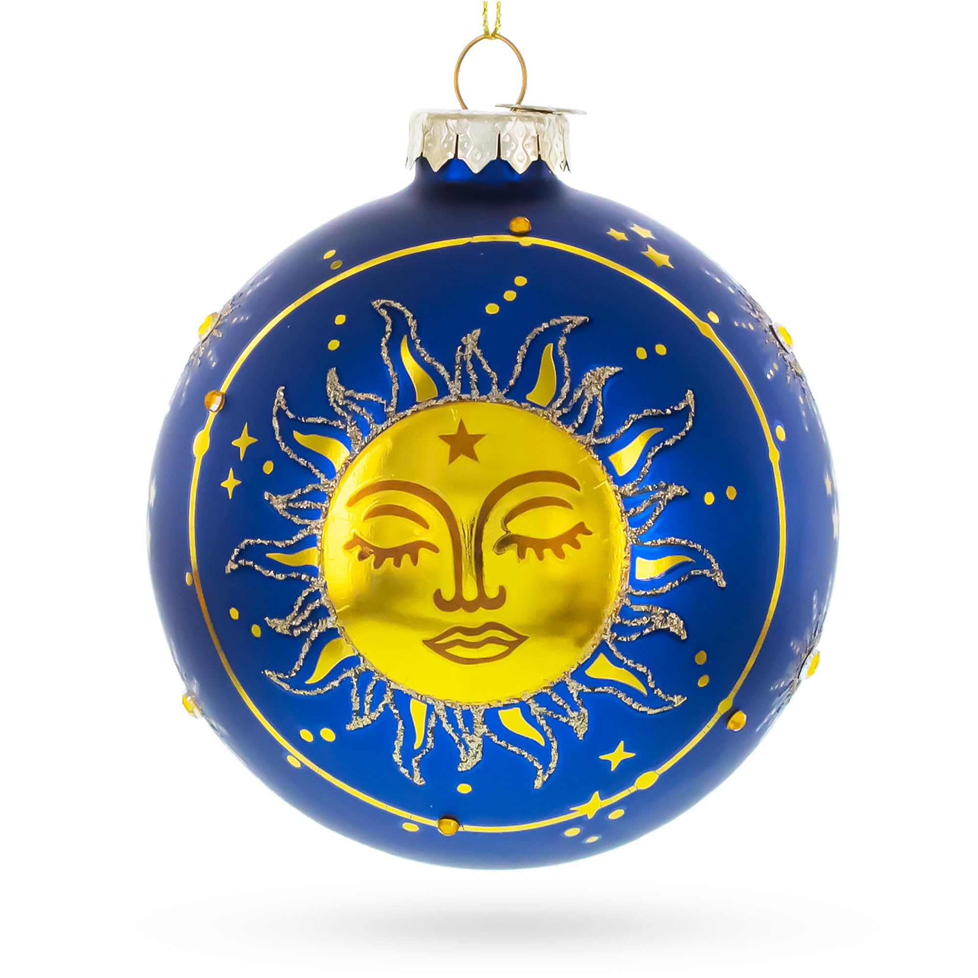 Décoration de Noël lune bleue tête de soleil céleste, un cadeau poétique