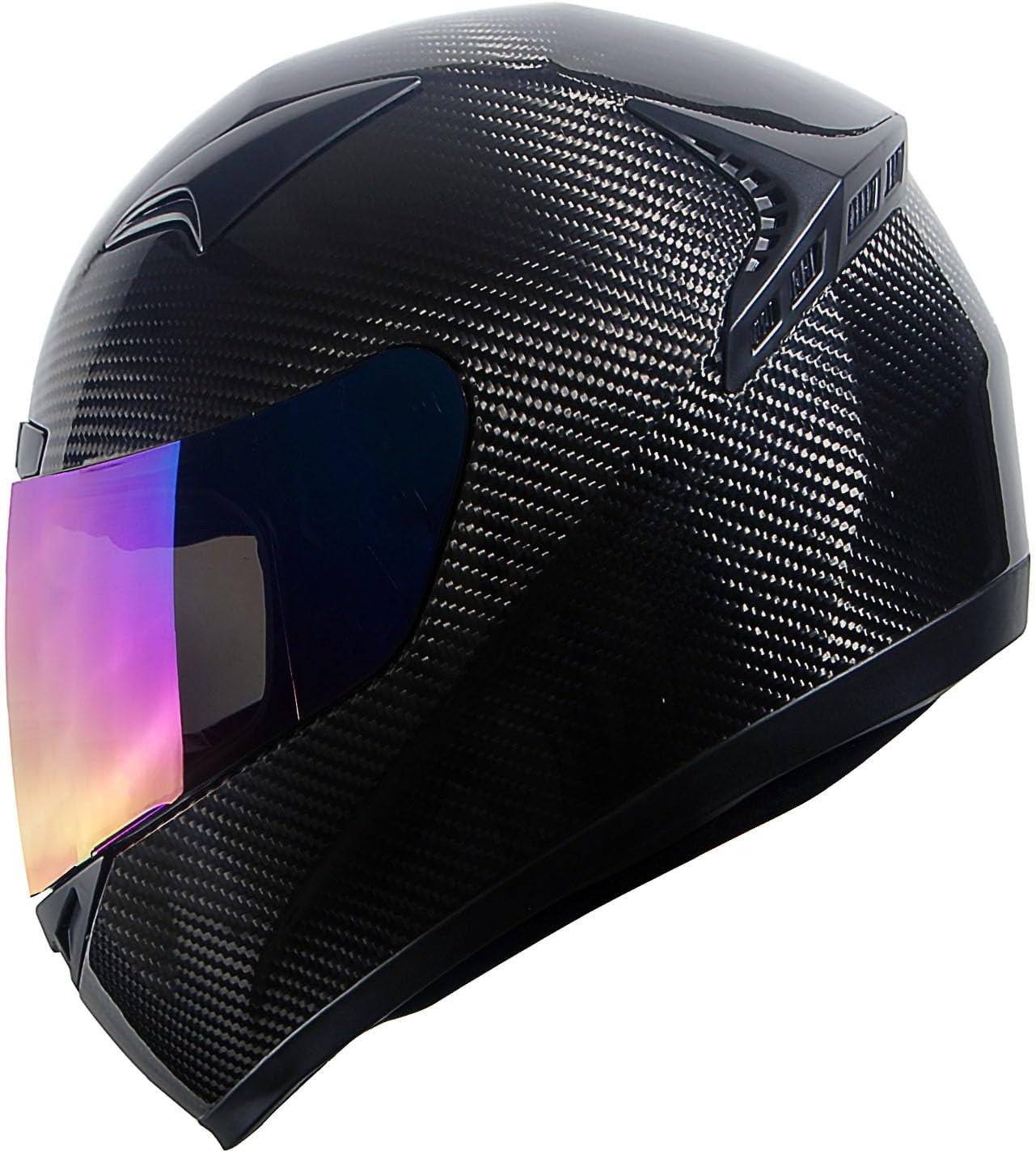 Genuine Carbon Fiber Motorcycle Street Bike Full Face Helmet Black, HG335-CaronFiber 3.2lb only