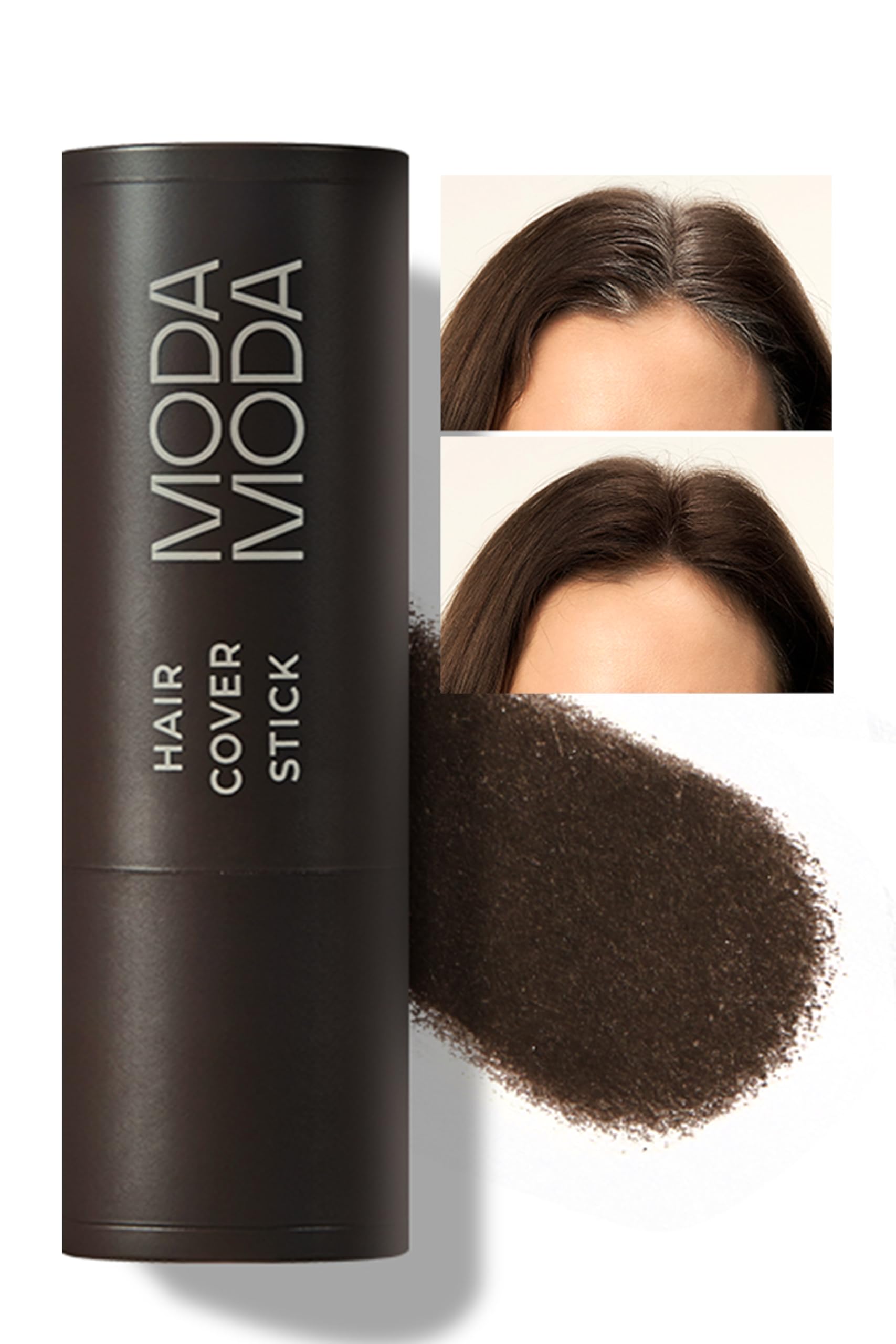 MODAMODA Pro-Change Hair Cover Stick - Smooth Dispense Edition 100HR Temporary Hair Color - Portable Hair Powder Stick for Grey Hair & Root Touch Up - Dark Brown #2 (0.12 Oz)