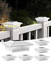 Vista 16 de T-SUN Luces Solares para Tapas de Postes Paquete de 6 para Postes de Vinilo/Madera de 4x4, Impermeables para Exteriores Blanco Cálido y Frío