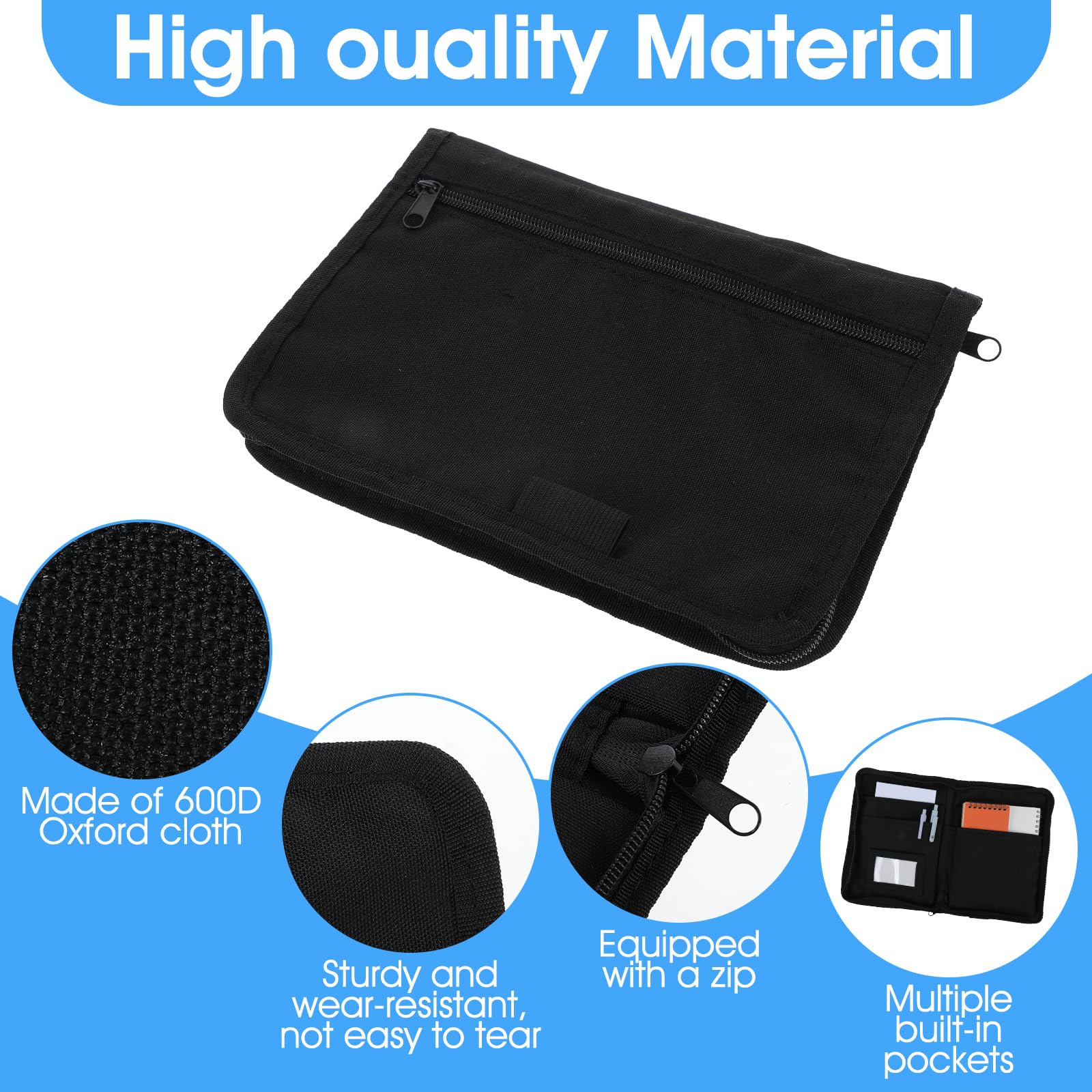 AOZUO Cartella per veicoli cartella portadocumenti A5, 24 x 17,5 organizer per vano portaoggetti per auto cm con scomparti multipli, cartella per auto per riporre assegni, fatture, ricevute, biglietti