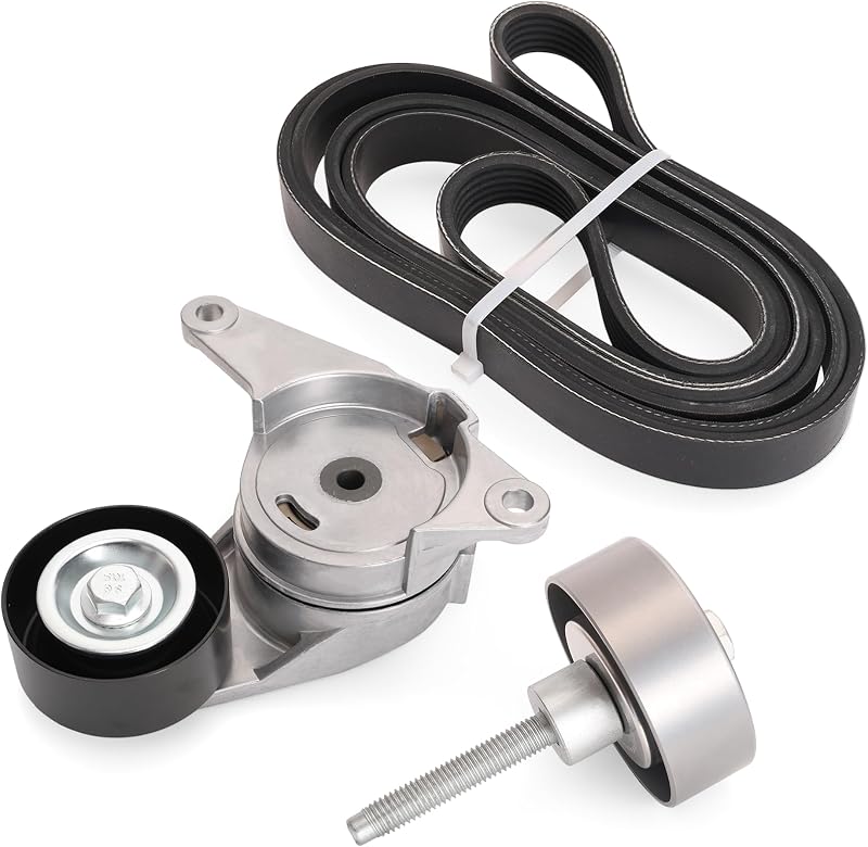Kit de tensionador e polia guia da correia serpentina JAVOUKA para GMC Acadia, Buick Enclave e outros modelos – 3 peças