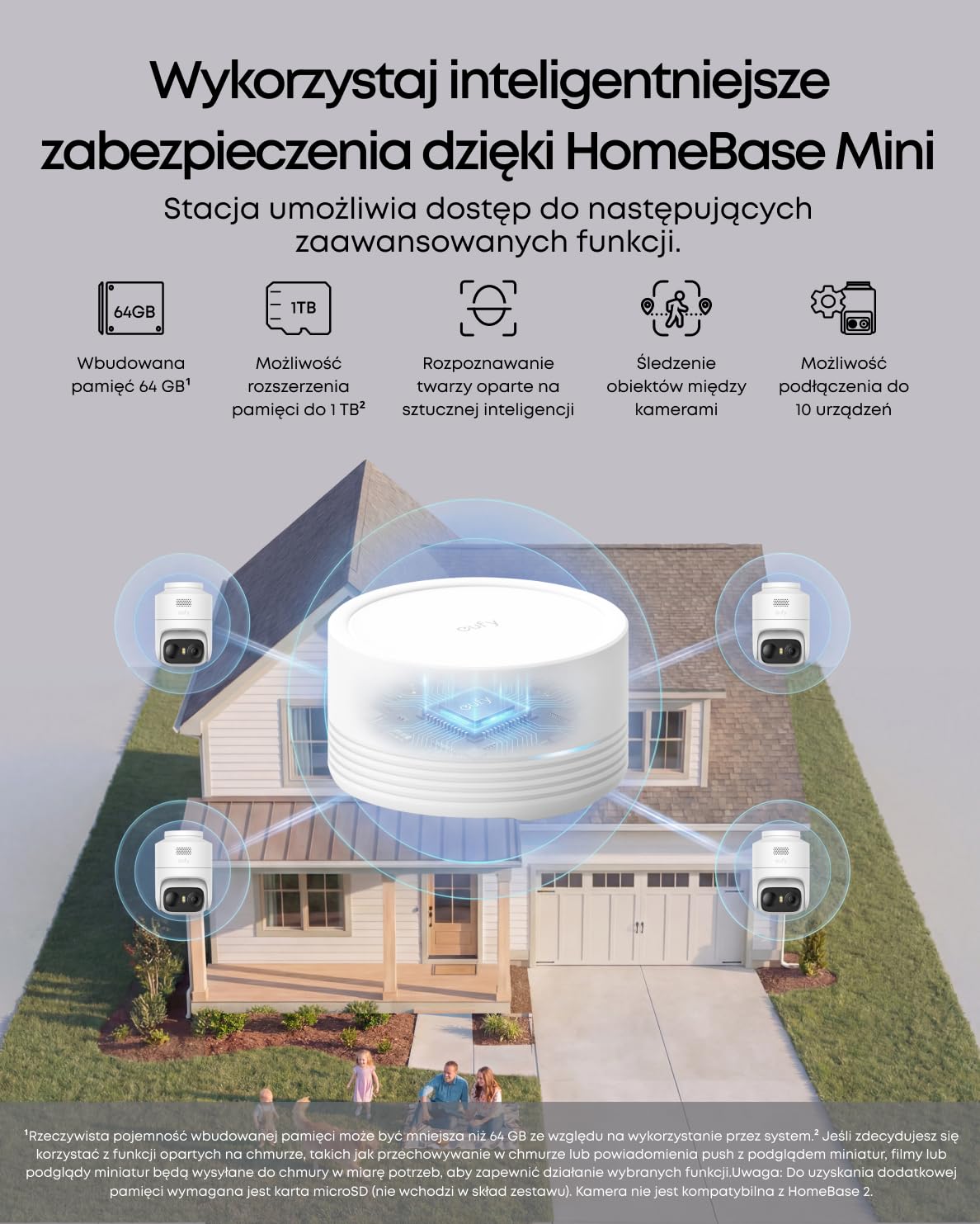 eufy Security eufyCam C37 4-Camera Set, Wireless 2K Outdoor Security Cameras with 360° AI Tracking (Pan & Tilt), Solar Powered, HomeBase Mini, Face Recognition, Color Night Vision, No Subscription Fee