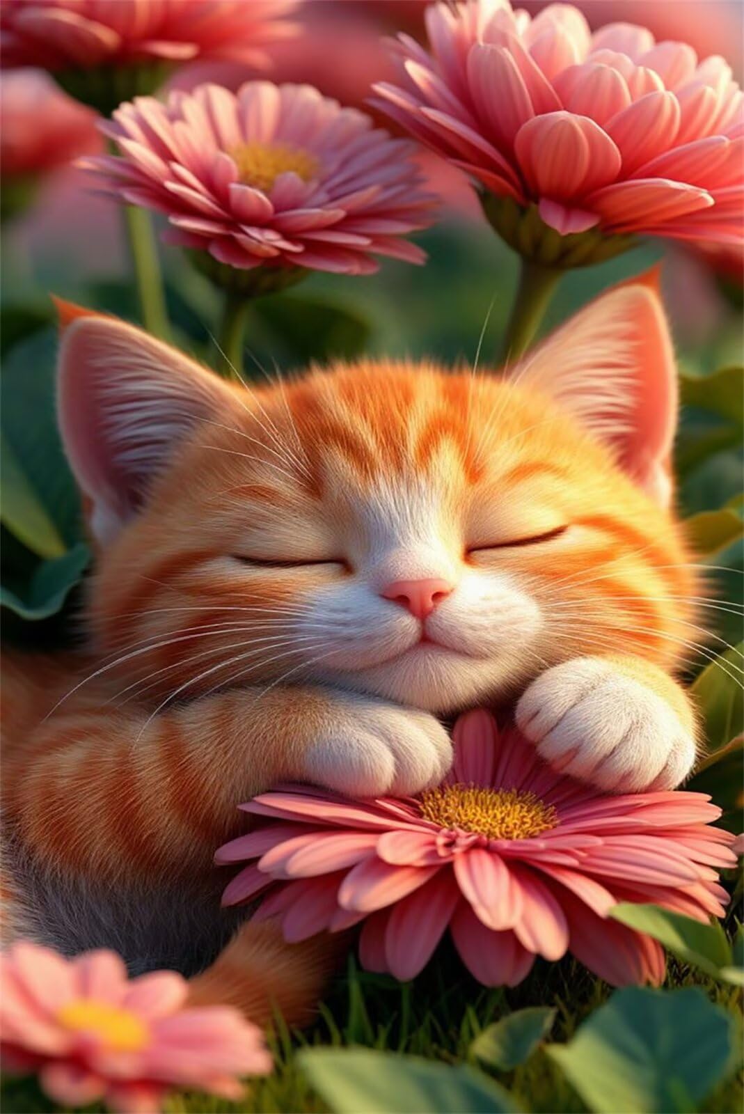 Puzzle 2000 Pezzi Animale Gatto Margherita Fiore Puzzle Classici, Giochi Rilassamento e Intelligence, Puzzles Impossible, Idea Regalo Uomo e Donna