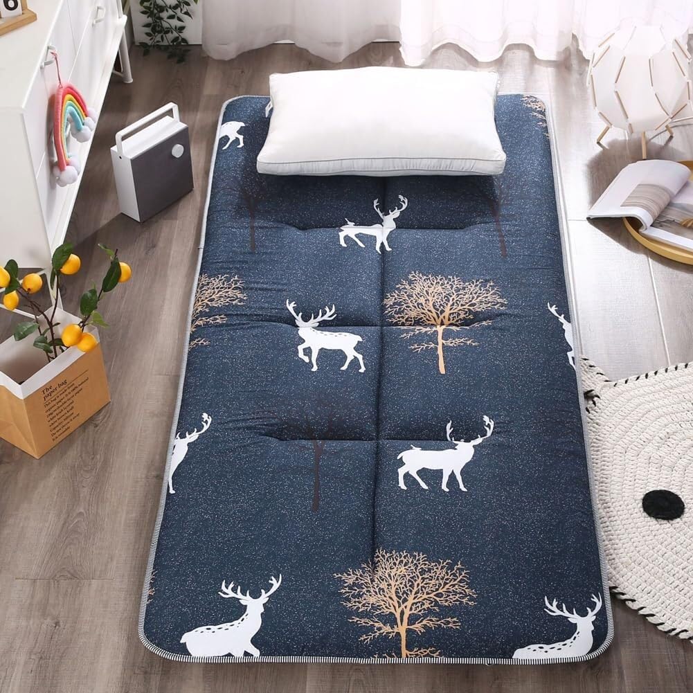 Futon-Matte – leichte faltbare Matratze, Bodenunterlage mit rutschfester Unterseite, entspannender Schlafplatz für Nickerchen, Reisen, Gästebett, Schlafsaal, Büro, Tatami