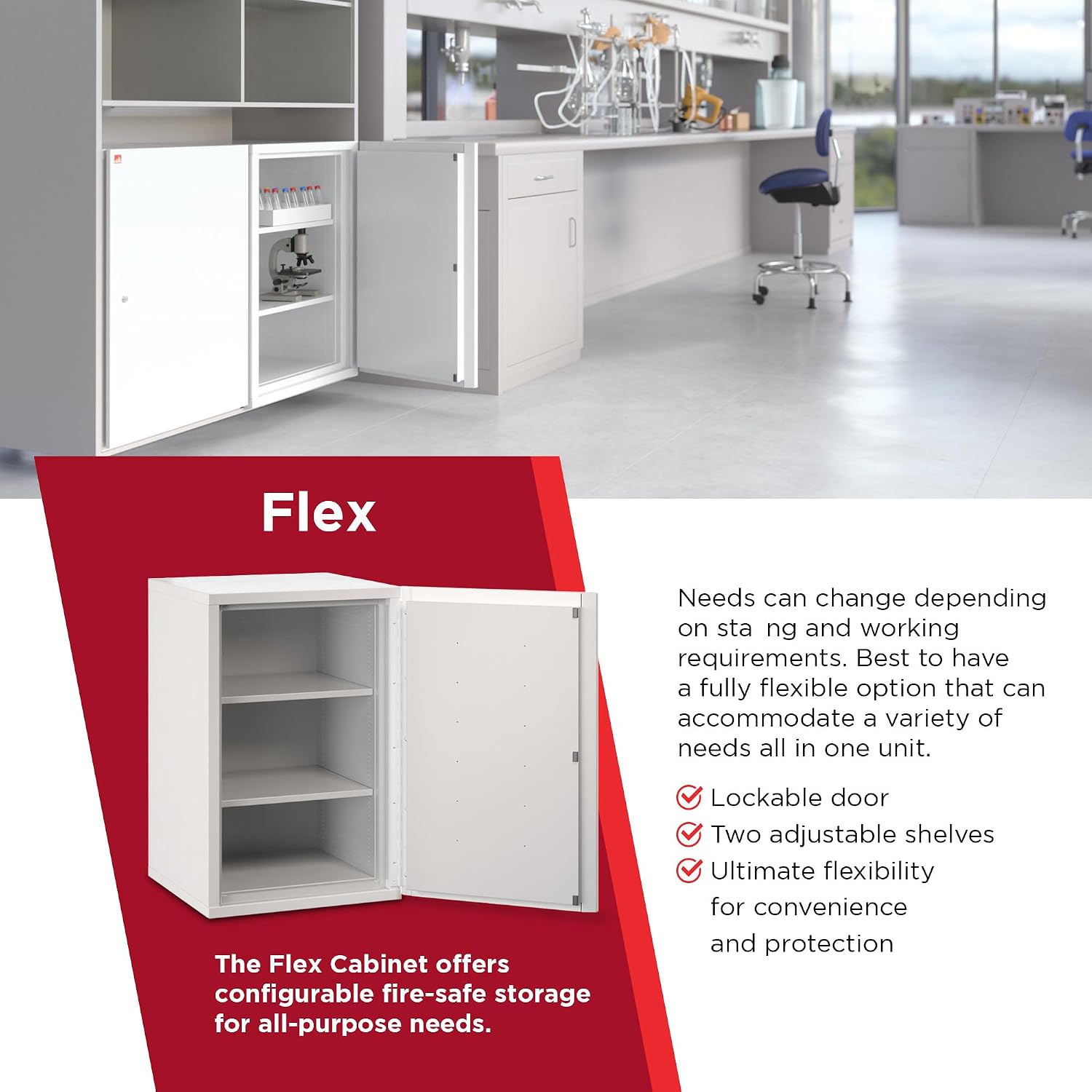 FireKing FireShield Edge Series - 1 Hour Fire-Rated Storage Cabinet - Arctic White Flex Storage Cabinet for Home or Office - Made in The USA Fire Safe Cabinets