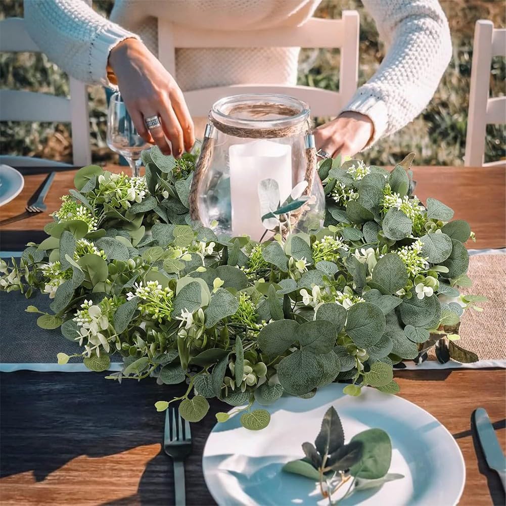 Guirlande d'eucalyptus artificielle de 180 cm, faux feuillage de vigne, fleurs artificielles pour décoration de jardin