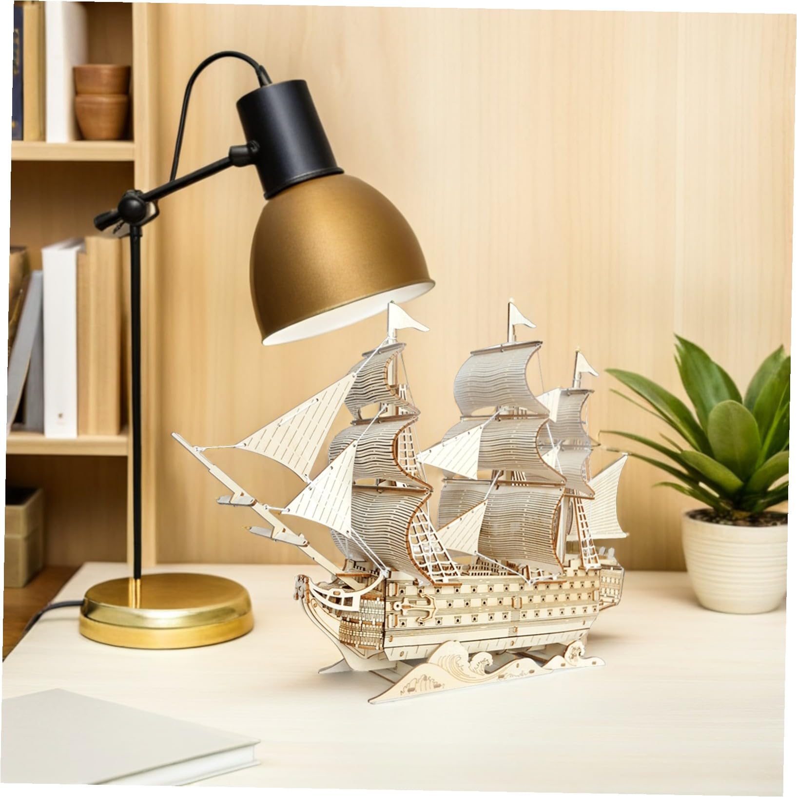 Toyvian Kit Modellismo Navale in Legno Puzzle di Barca Vela per Adulti da Costruire Modello di Veliero Antico Ornamento da Tavolo Decorazione Marina