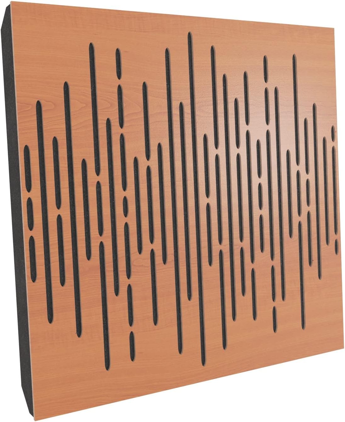 (4 Pack) Sound Absorption-Diffuse Acoustic Panel «Wave» for rec.studio | Wood laminated: (Cherry)