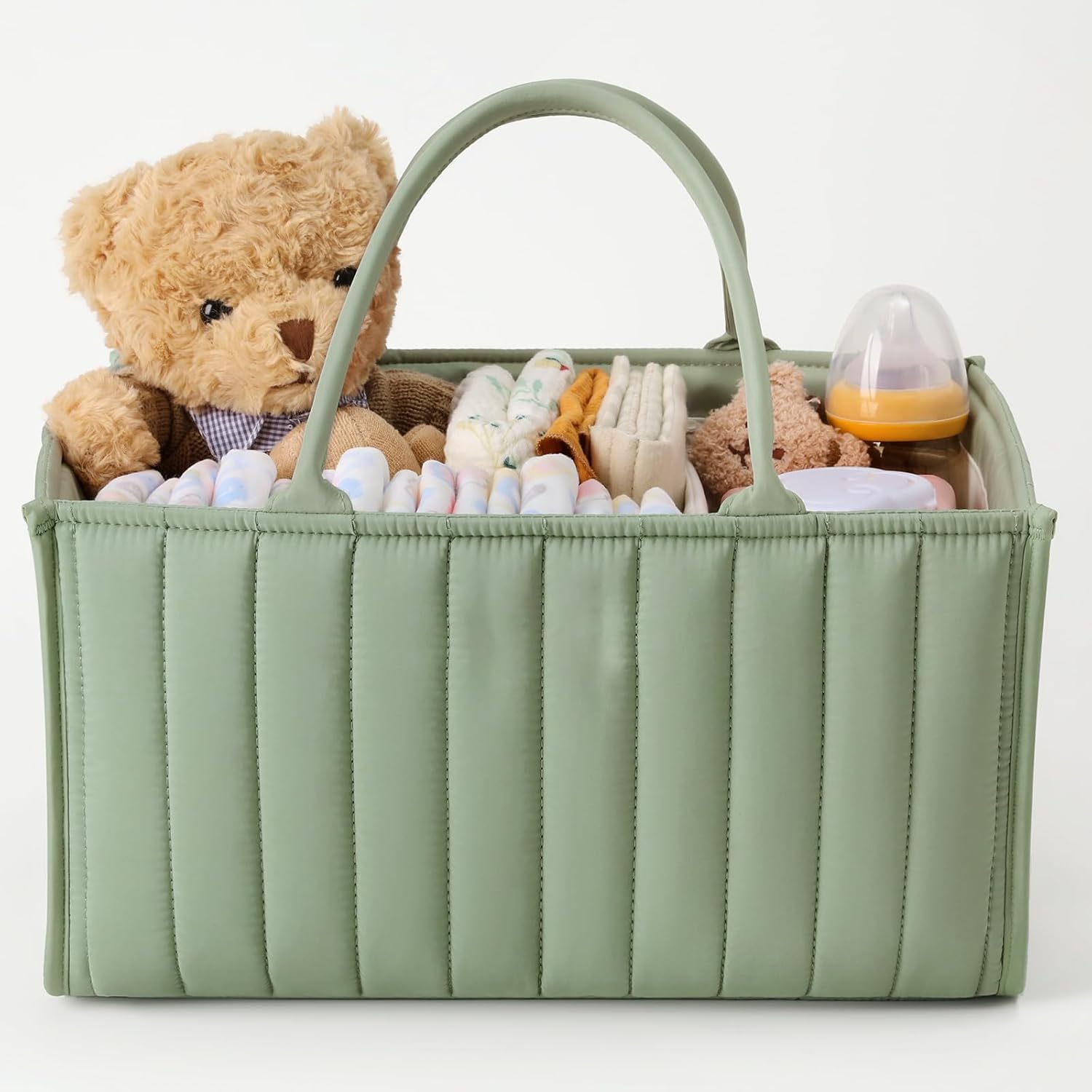 Baby Diaper Caddy - Nursery Storage Bin and Car Organizer for Diapers and Baby Wipes