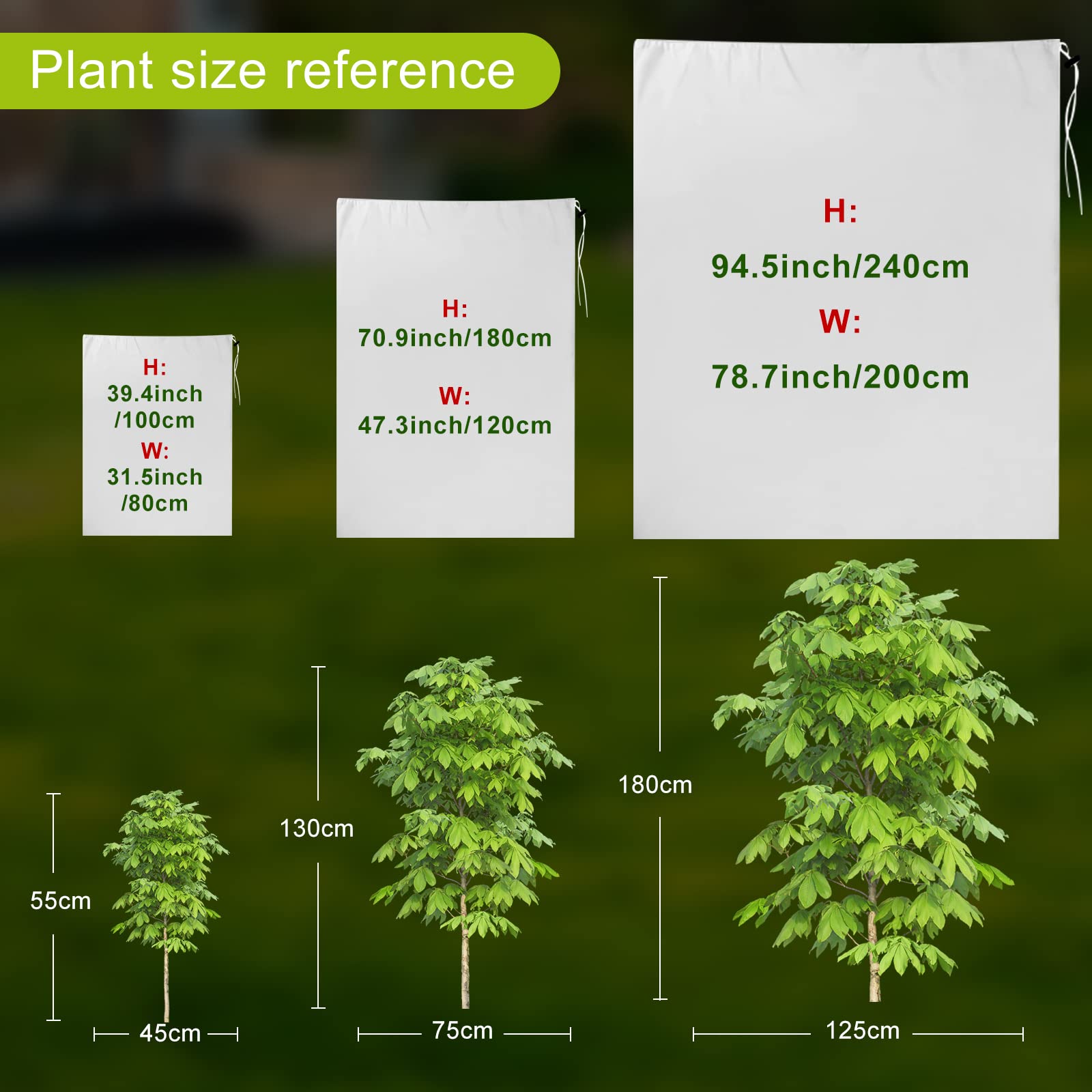 Lot De 2 Housses D'hiver Avec Cordon De Serrage - 160 X 100 Cm - Chaudes - En Tissu Pour Protéger Les Arbres Fruitiers Et Les Plantes En Pot Contre Le Gel