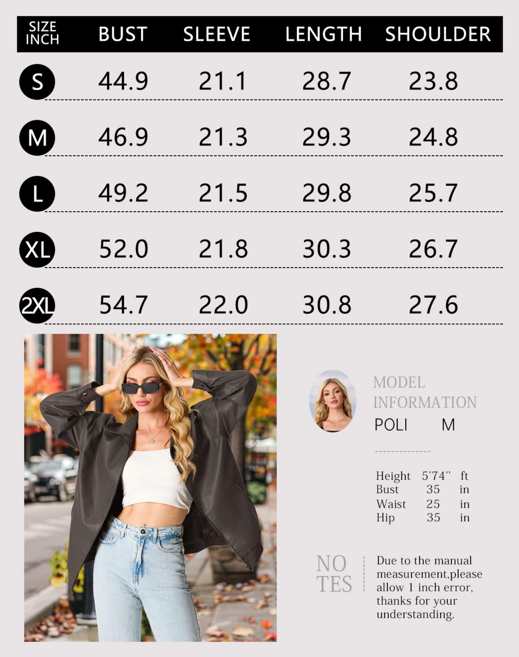GRECERELLE Giacca in ecopelle da donna con tasche con cerniera giacche da donna a maniche lunghe con cerniera giacca da moto bomber cappotto da donna