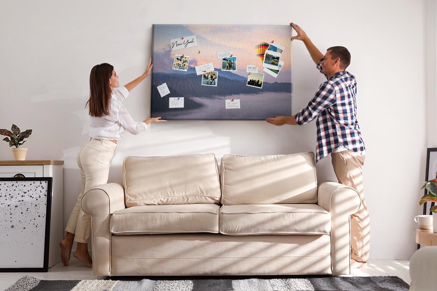 Pizarra mural de corcho 120x80 cm | Hermoso paisaje