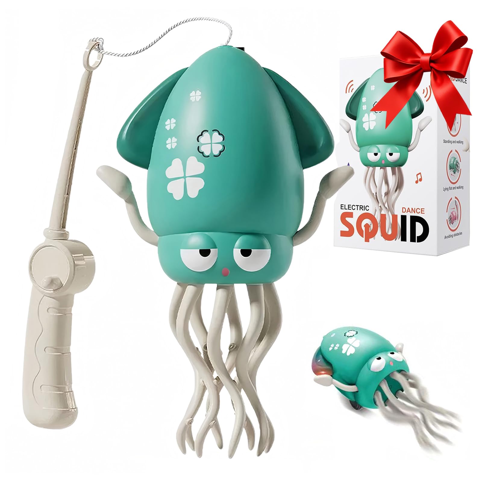 Dancing Octopus, Electric Rechargeable Crawling Octopus Tummy Time, Magic Dancing Music Squid for Birthday Christmas (Green)