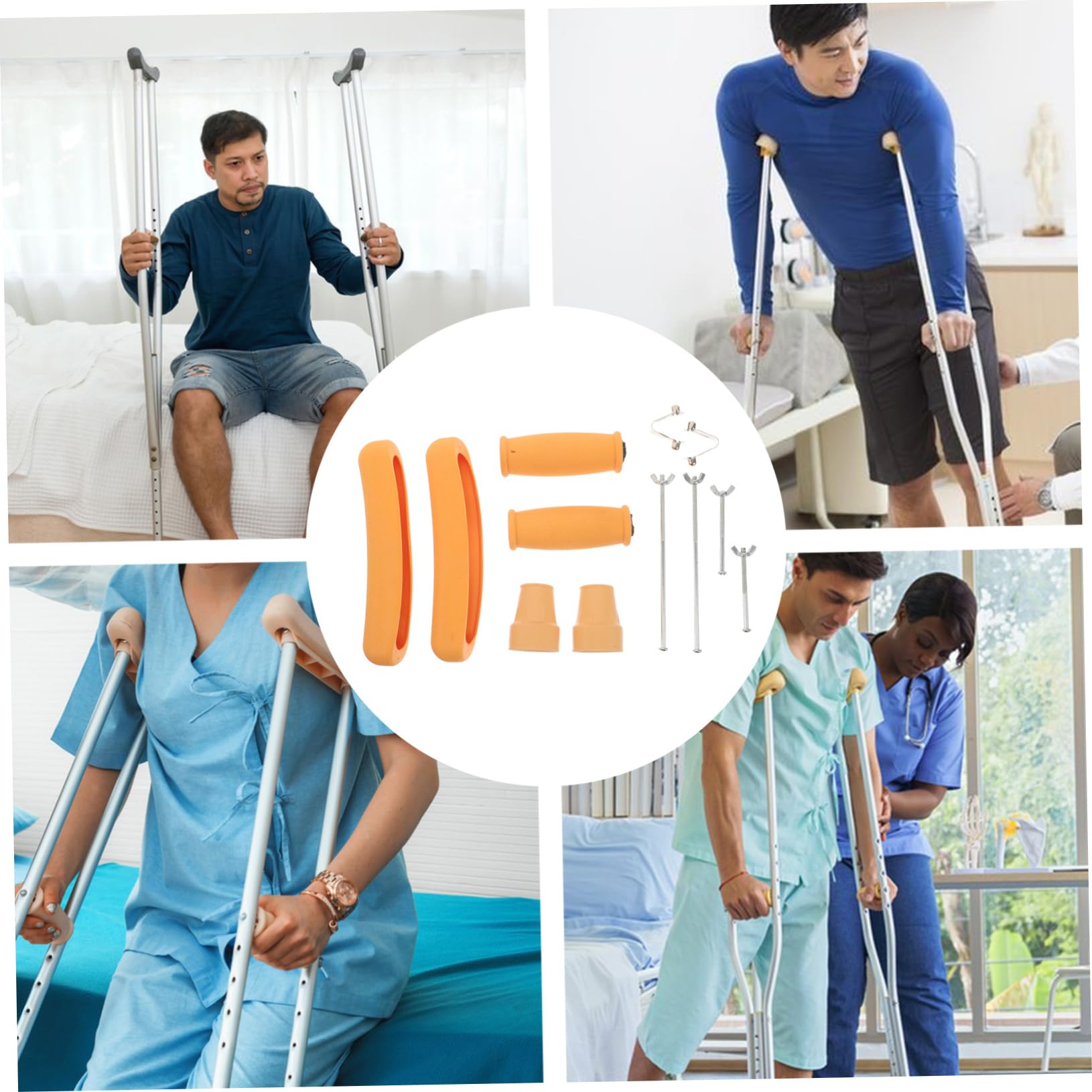 Accesorios para Muletas Almohadillas para Axilas Puntas de Goma Antideslizantes para Muletas Repuestos para Personas Mayores Interiores
