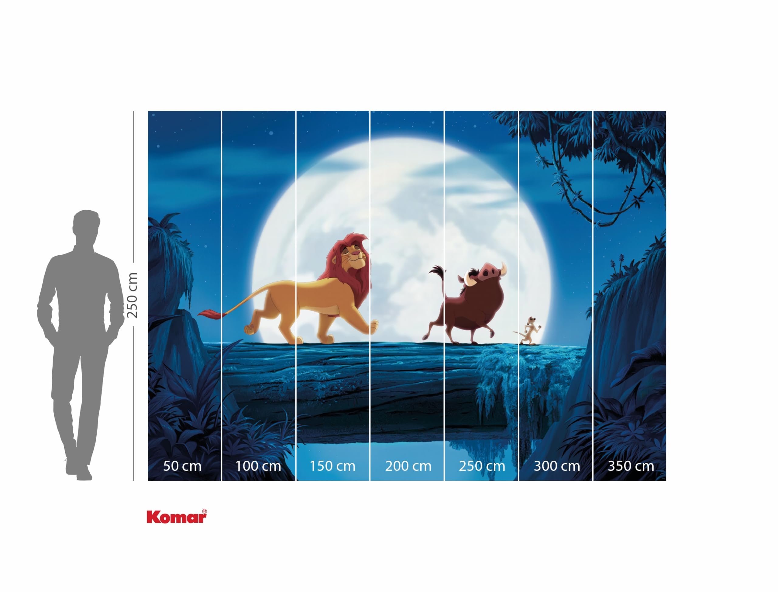 Komar Fototapeta z włókniny - Disney The Lion King Full Moon Walk - wymiary 350 x 250 cm - tapeta, pokój dziecięcy, tapeta dziecięca