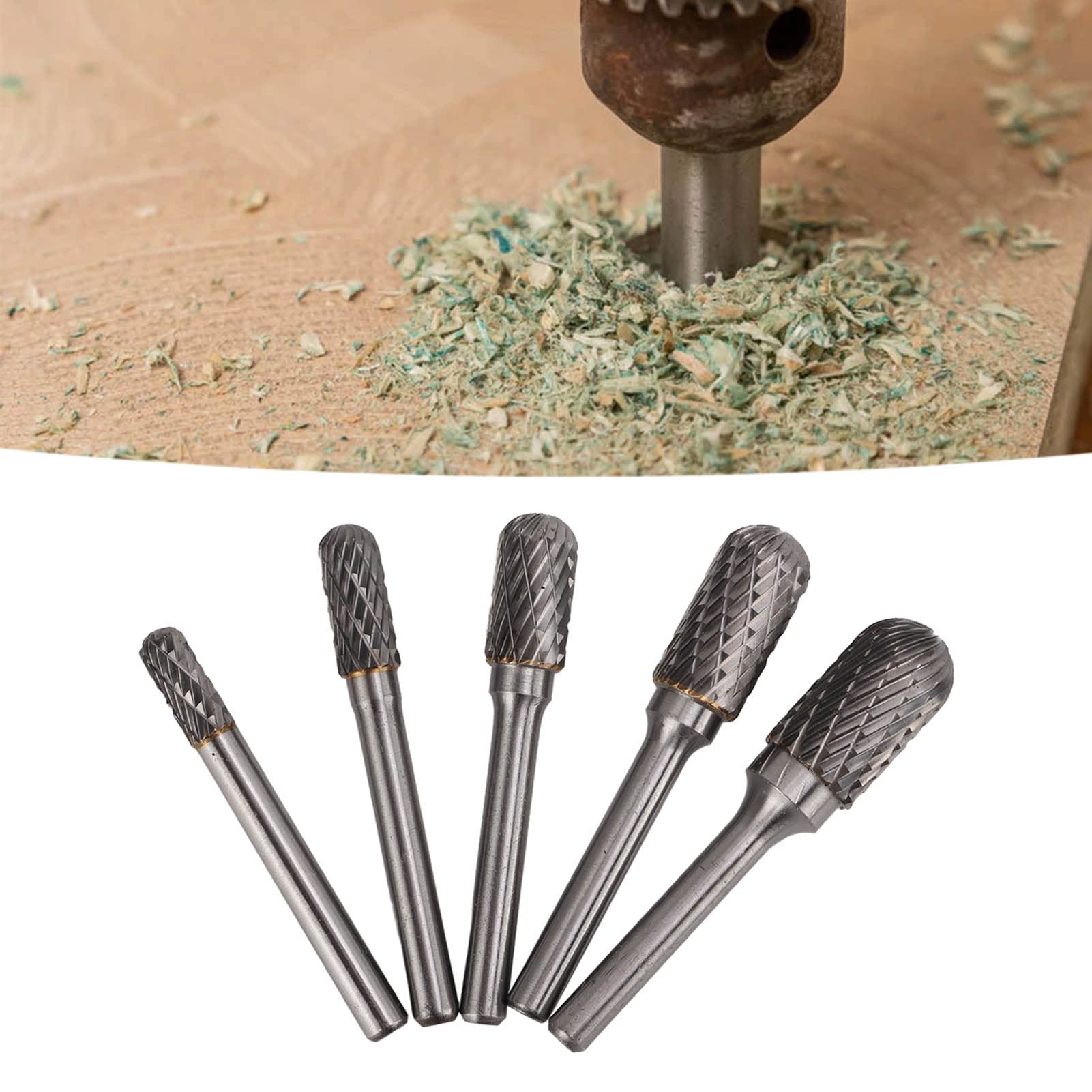 Set 5 Lime Rotanti In Metallo Duro – Codolo 6,35 Mm, Testa 13 Mm, Lunghezza 65 Mm, Per Intaglio E Levigatura