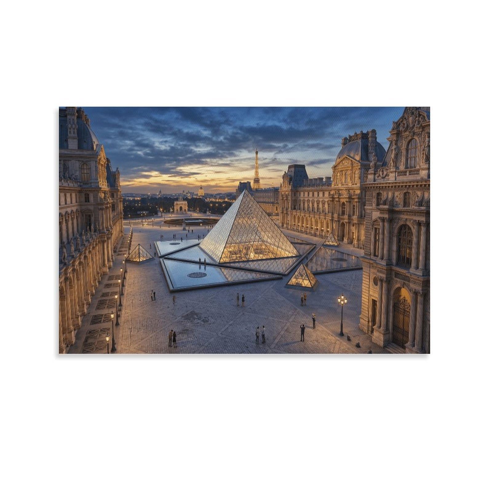 XPASHIQWC Louvre Museum Paris Poster Artwork Canvas Prints Picture Modern Canvas Wall Art Picture Wall Hanging for Home Decorations 24x36inch(60x90cm)