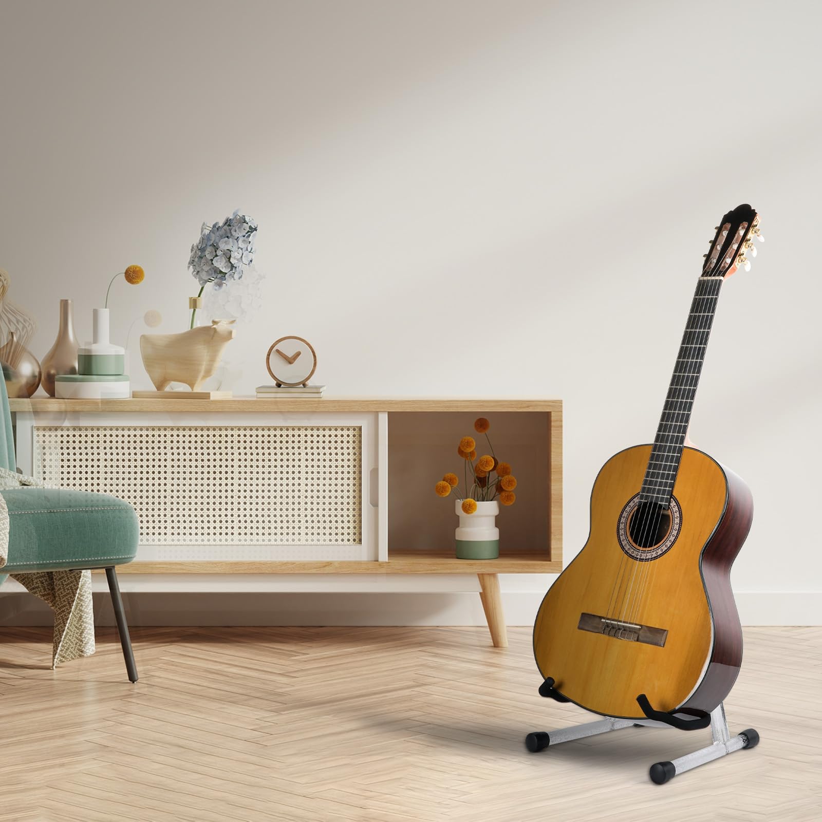 Support de guitare acoustique avec mousse rembourrée, support de guitare électrique classique, support pliable en acrylique pour guitare basse (bulle de cristal)