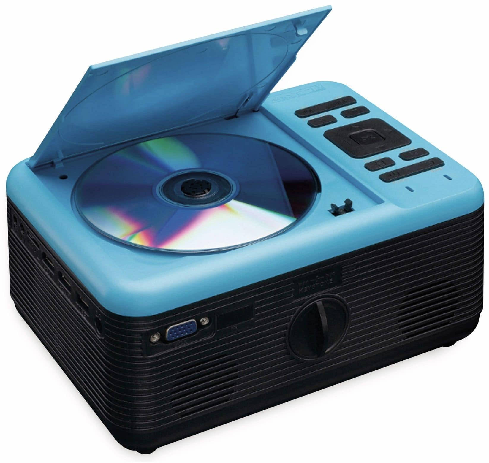 Lenco LPJ-500 - Proiettore Bluetooth - Mini videoproiettore - Lettore DVD - 2800 lumen - 30.000 ore di durata - Full HD - Bluetooth 5.0-2 x HDMI - USB - SD Port - AV-in - VGA - Blu