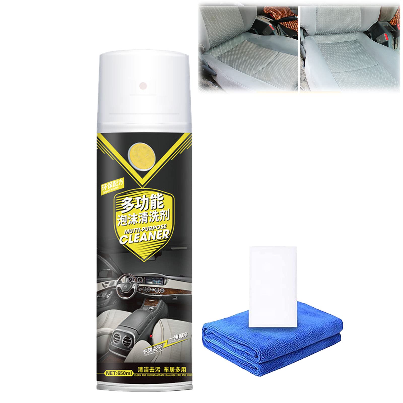 2023 New Multifunctional Car Foam Cleaner, Multifunctional Car Foam Cleaner Spray, Shima Multifunctional Car Cleaner, Car Interior Cleaner, Powerful Decontamination Foam Cleaner for Car Interior (1PC)
