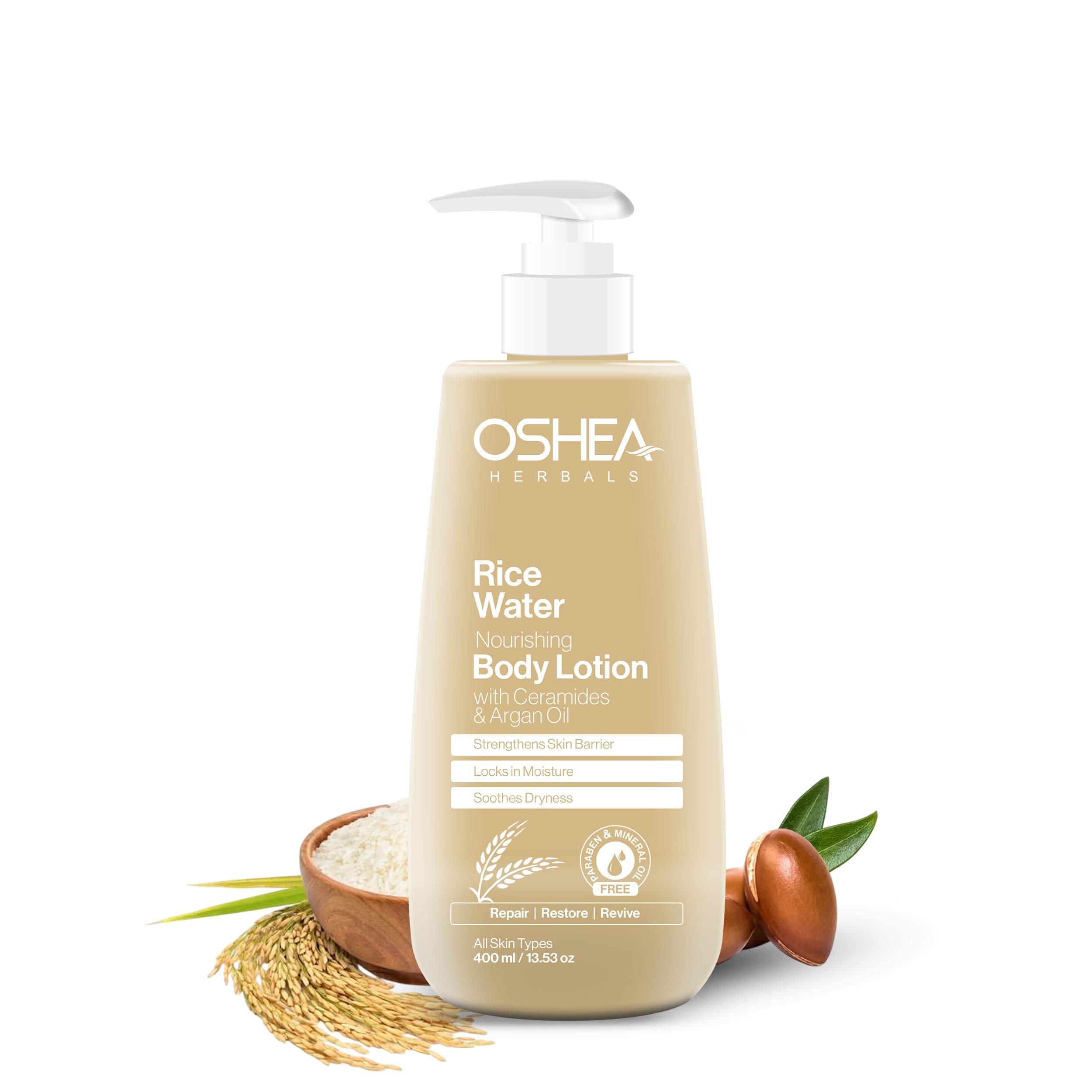 Oshea Herbals Rice Water Nourishing Body Lotion for Women & Men | Daily Moisturization with Improved Skin Texture | Reduce Dull & Dry Skin | Enriched with Ceramides & Argan Oil | All Skin Types 400ml-image-35